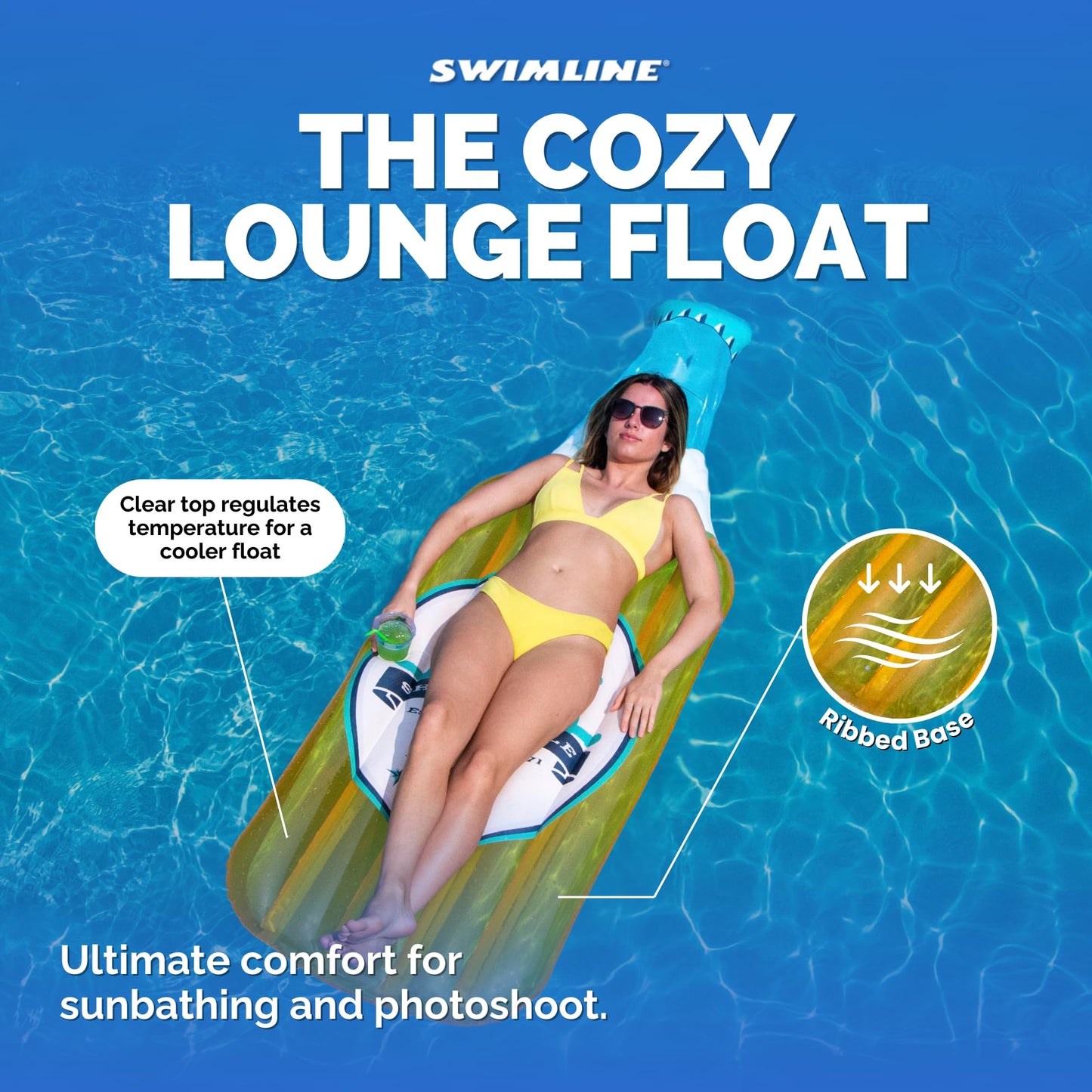 Swimline Inflatable Beer Bottle Pool Lounger