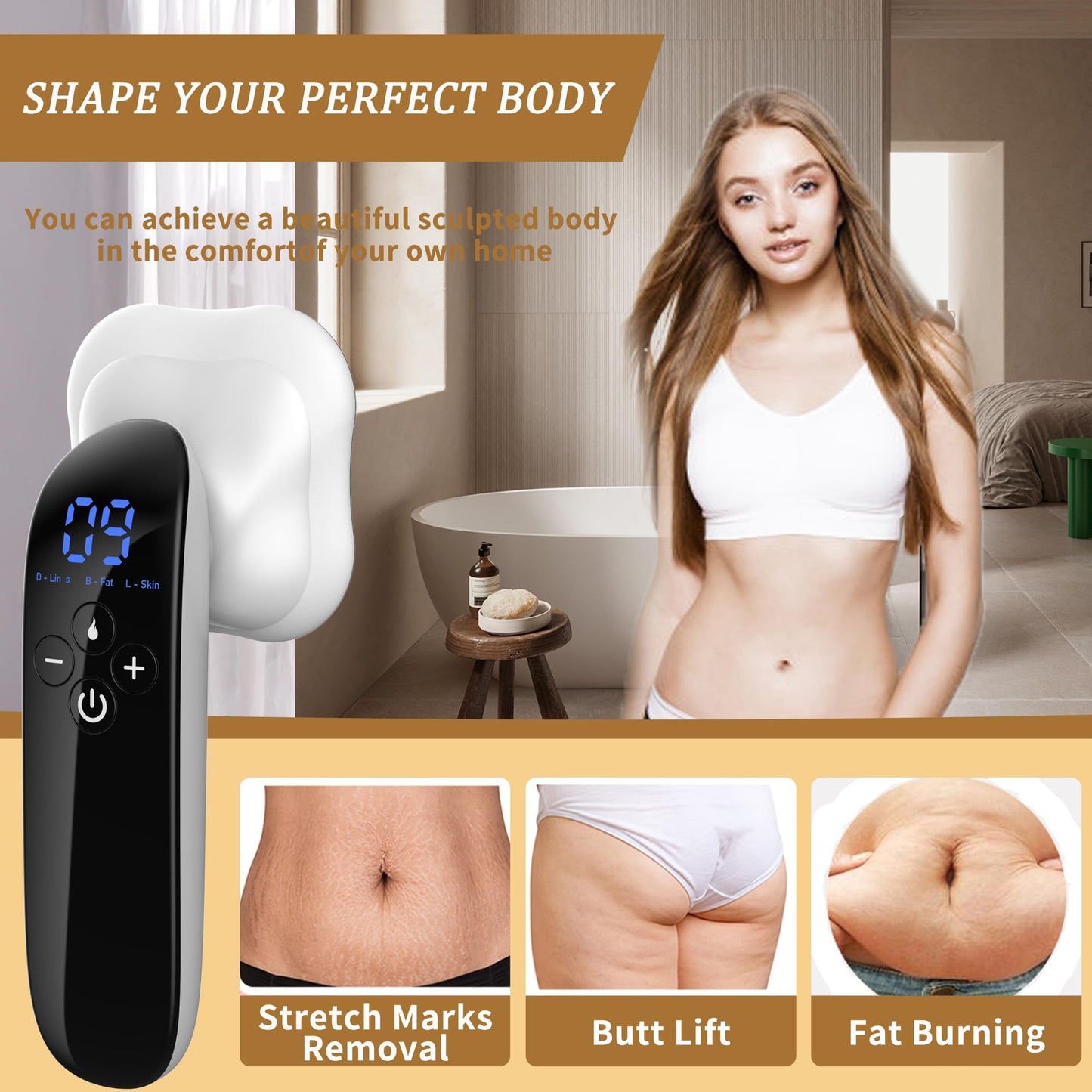 MASIKE Body Machine Upgraded – Professional Handheld Multifunctional Machine for Belly, Waist, Arm, Leg, Butt – Best Gift for Man&Women