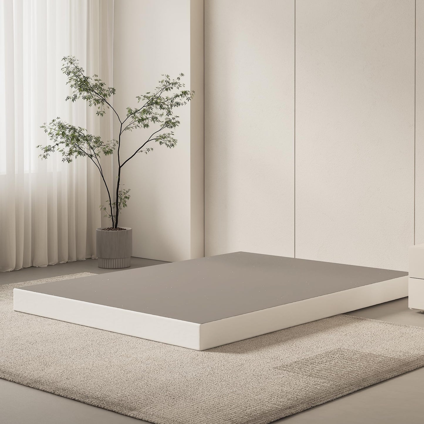 Oykomuc Box Spring Queen Size Bed Base, 5 Inch Low Profile, 3000 LBS Heavy Duty Metal Mattress Foundation with Fabric Cover, Easy Assembly, Quiet Noise Free, Non Slip