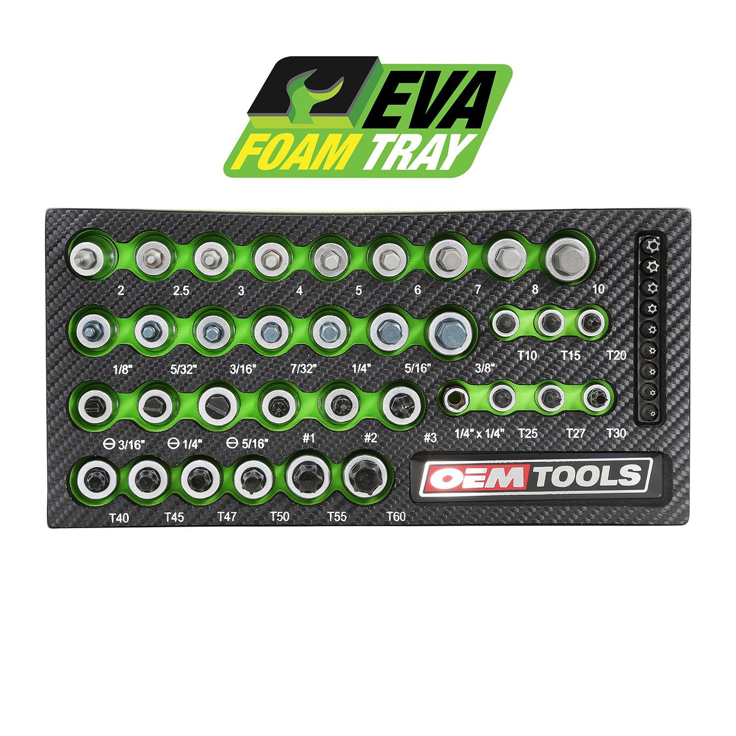 OEMTOOLS 23992 44-Piece Torx Socket Set, Ideal Torx Bit Set for Automotive Work, Heat Treated Alloy Steel Set, Posi-Grip Design, Rust-Resistant Finish, Tool Box Organizer EVA Tray Include