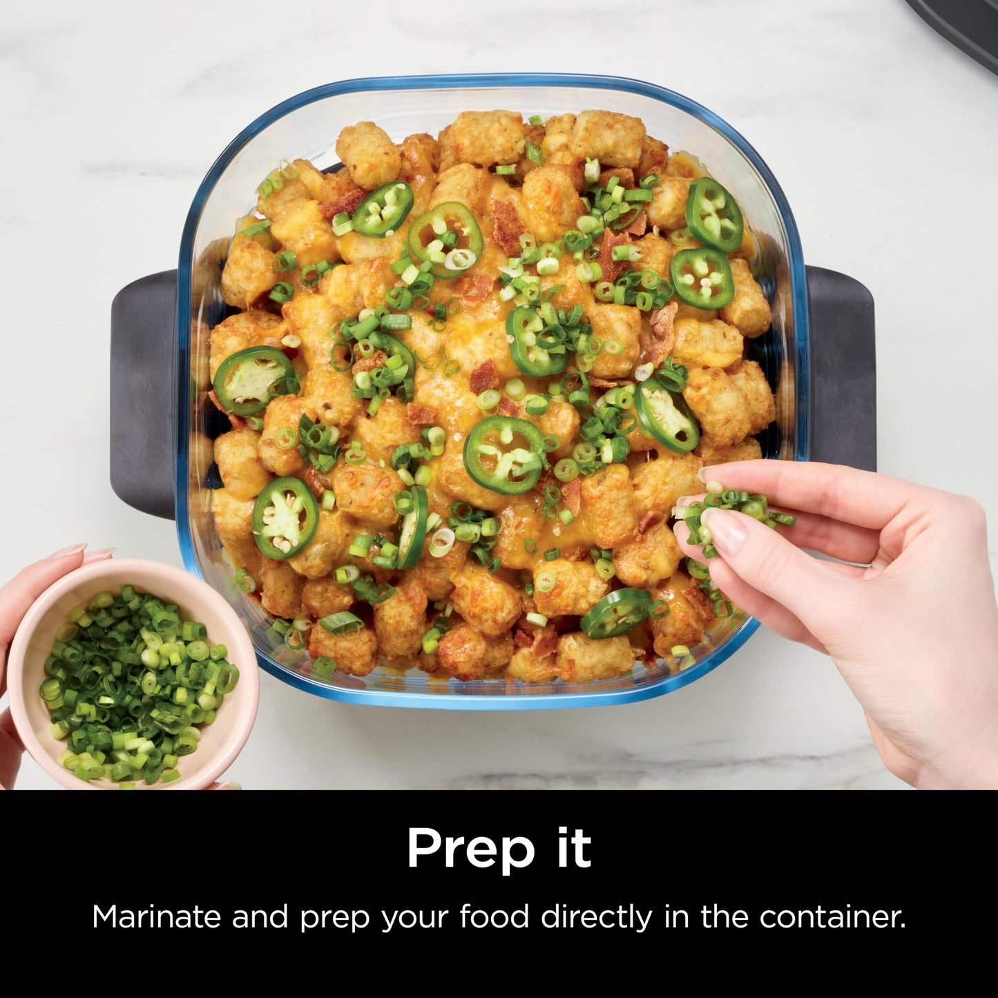 Ninja 2.5-QT CleanCrisp™ Glass Container with Storage lid, Compatible Crispi Portable Cooking System, Microwave, Freezer & Dishwasher Safe, PFAS & PTFE Free Glass Cooking Surface, XSKSFNMED