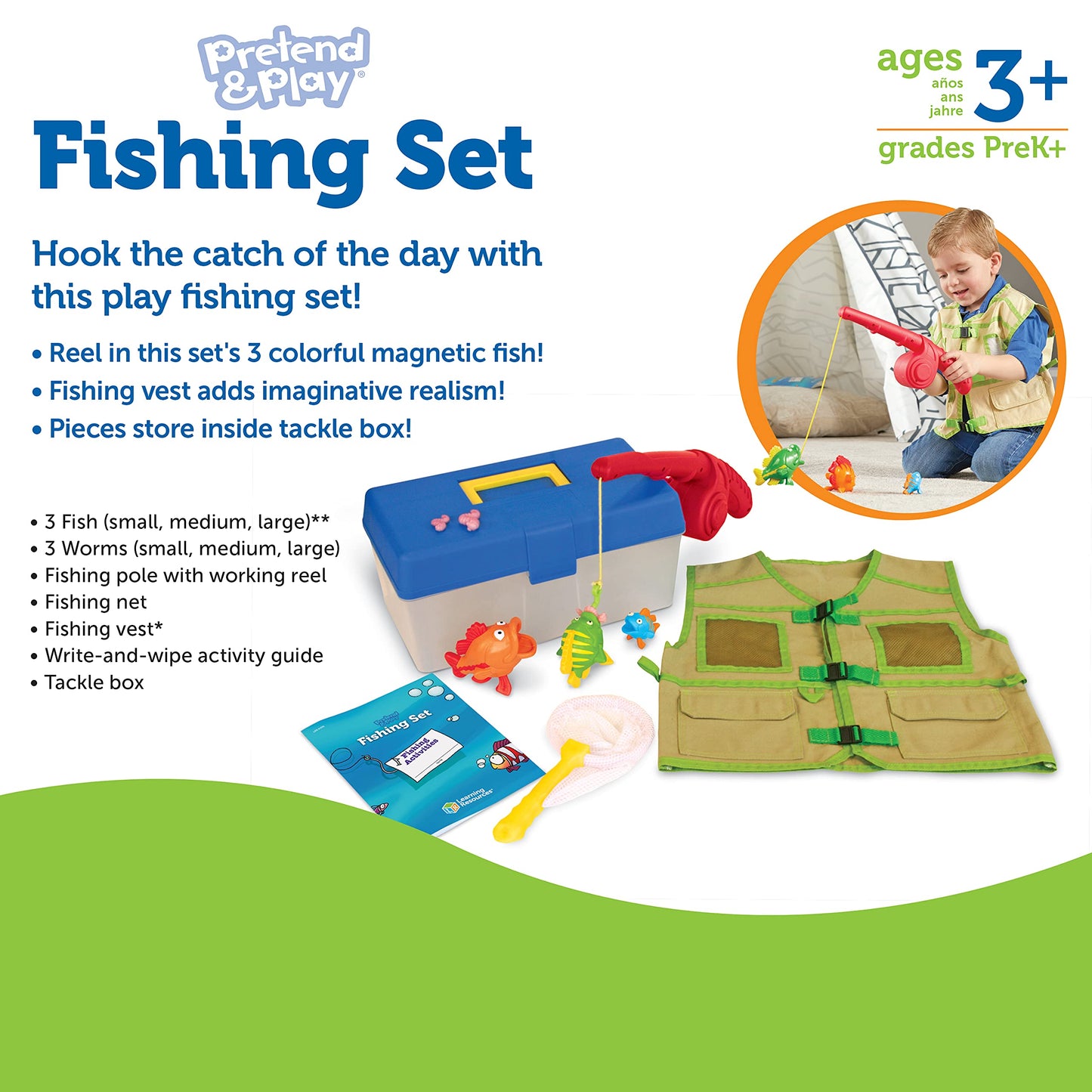 Learning Resources LER9055 Pretend & Play Fishing Set, Multicolored, LER9055