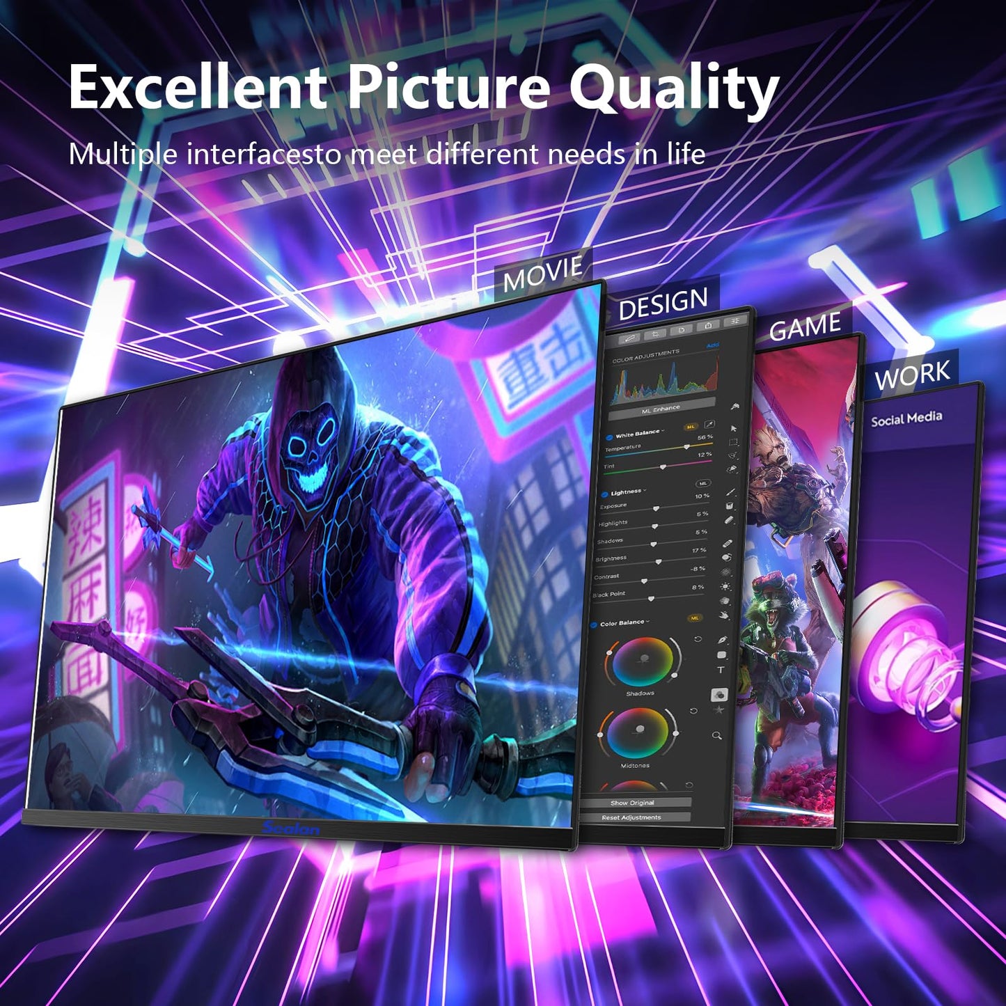Sealan 24 inch Curved Gaming Computer Monitor FHD 1920x1080p 100Hz Refresh Rate 16:9 Aspect Ratio Free Sync Ergonomic Tilt Home Office Visual Experience for Work Play Support Wallmount (75x75mm)