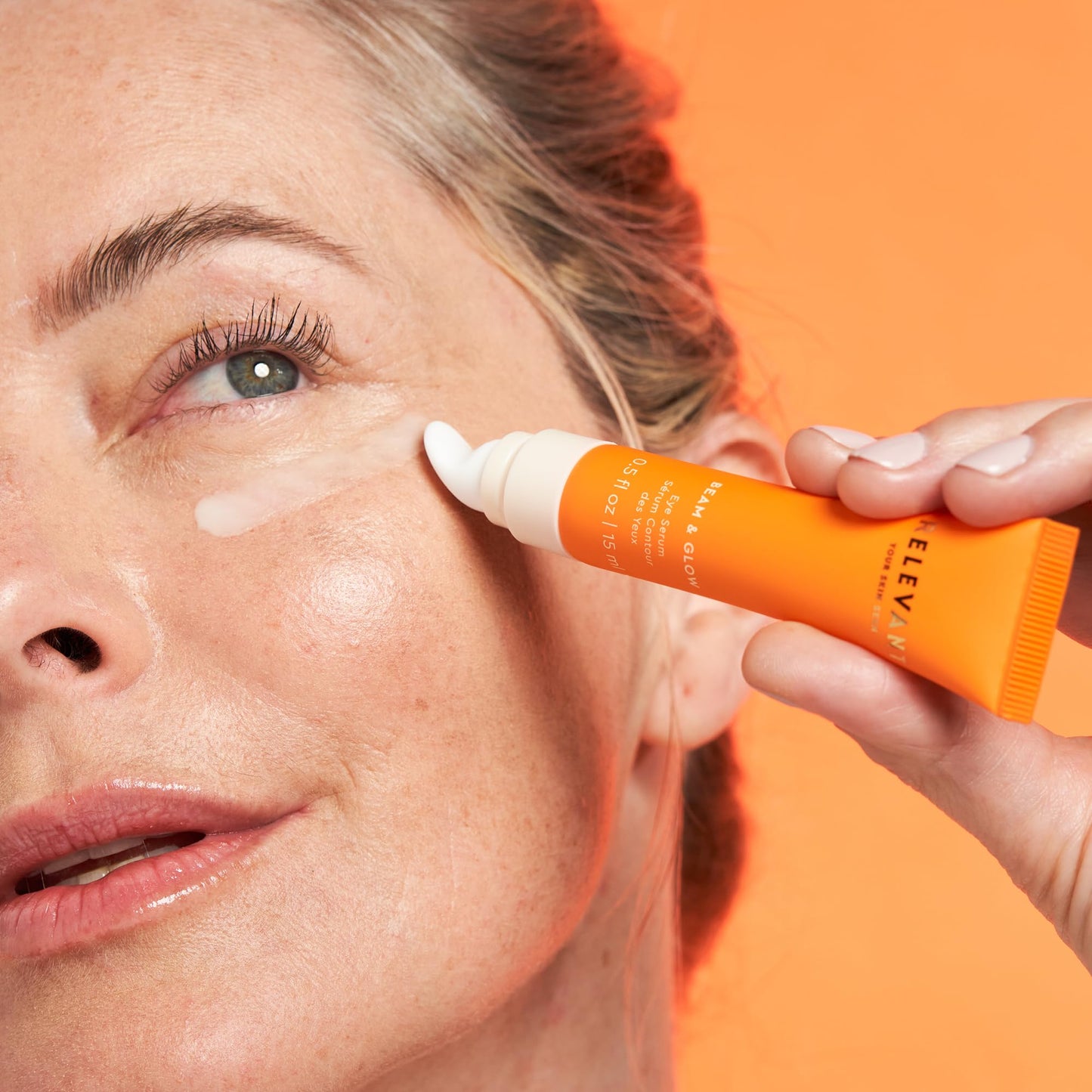 RELEVANT Hydrating Eye Serum for Dark Circles, Puffiness, Fine Lines, Wrinkles & Sunspots with Plumping Peptides, De-Puffing Caffeine, Banana Extract - Anti Aging Serum Under Eye Cream Vegan Skin Care