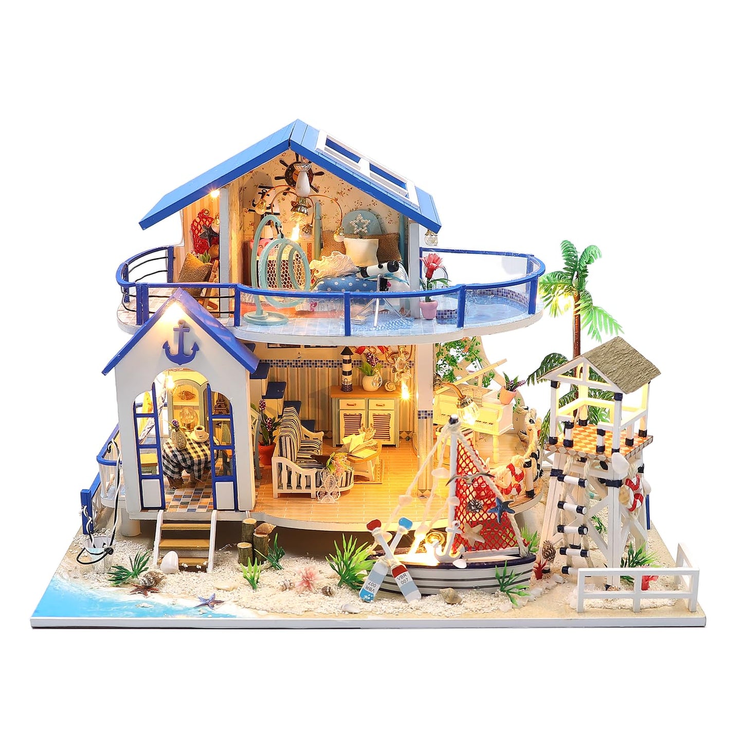 RHZN Miniature House Kit - DIY Mini Building Kit for Adult Teen, Beach House