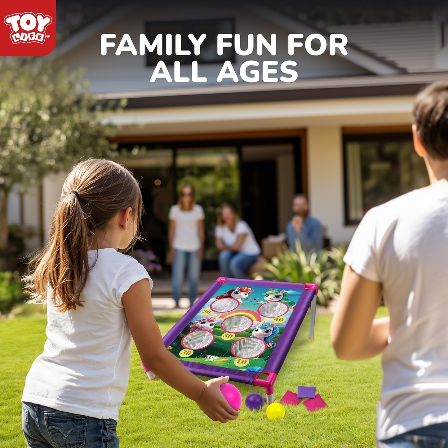 TOY Life Bean Bag Toss Game, Outdoor Toys for Toddlers 3-5, Outdoor Toys for Kids Ages 4-8, Outdoor Kids Toys, Kids Party Games, Outside Toys for Kids Ages 4-8, Outside Toys for Toddlers 3-5