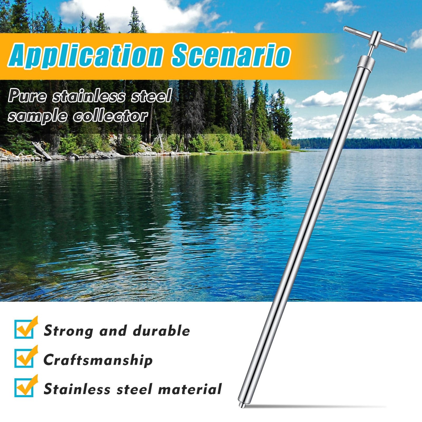 Maxdot 1m/40 Inch Stainless Steel Liquid Sampler - 350ml Sampling Probe for Drums, Tanks, IBC Totes - Industrial Fluid Sample Extractor for Viscous Liquids, Oil, Chemicals