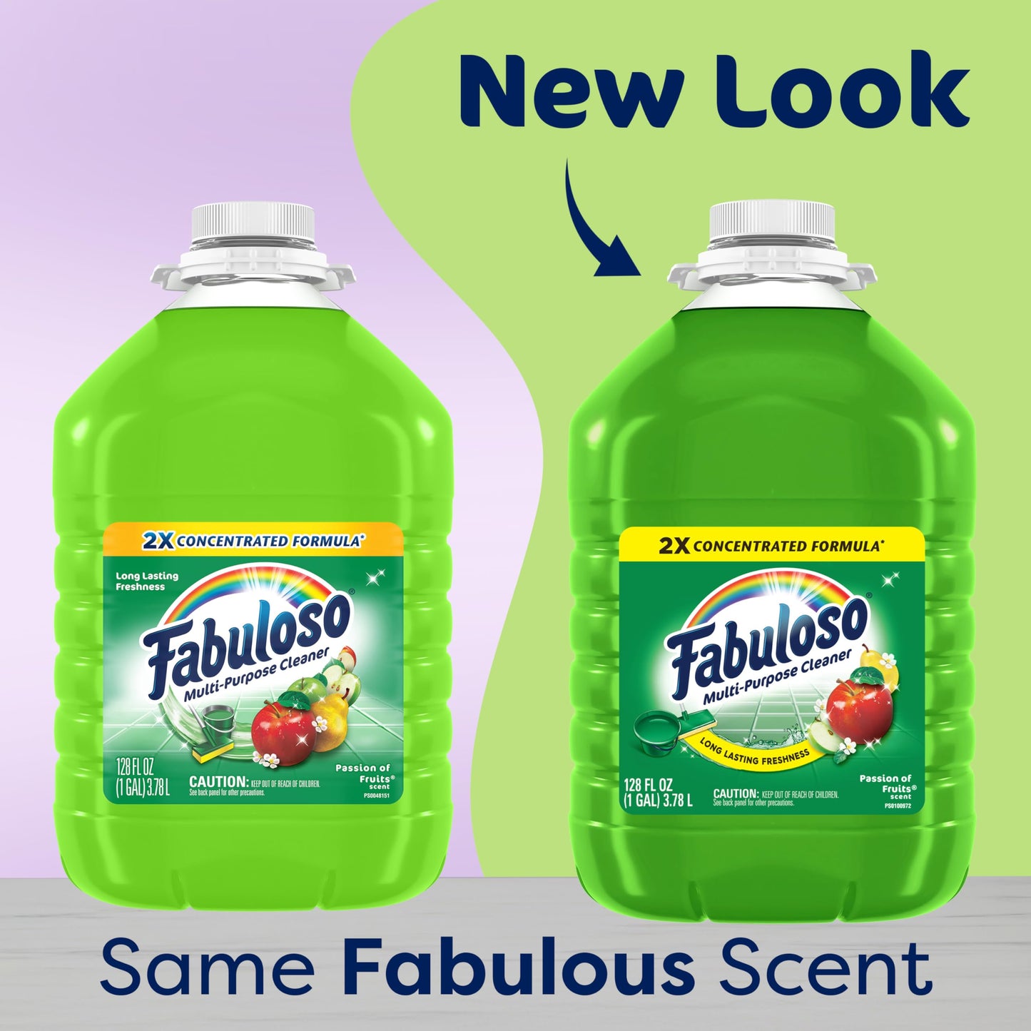 Fabuloso 2X Multi-Purpose Cleaner, No Rinse Floor Cleaner, Long-Lasting Freshness, Passion of Fruits Scent, 128 fl oz