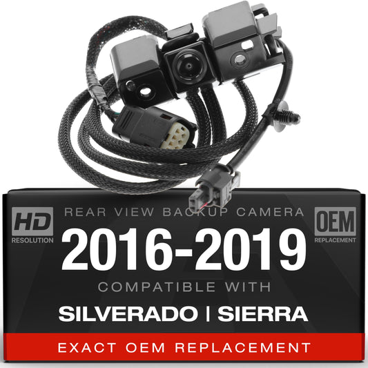 Backup Camera Compatible with 2016-2019 Chevy Silverado, GMC Sierra - OEM Replacement Reverse Camera 84062896, 590-111
