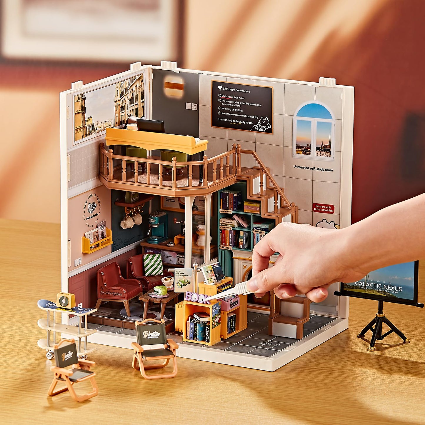 FOOZAC DIY Miniature Doll House Kit, 179 Pcs Dollhouse Furniture for Women, Tiny House with LED, Arts and Crafts for Adults, Birthday Gift Party Present