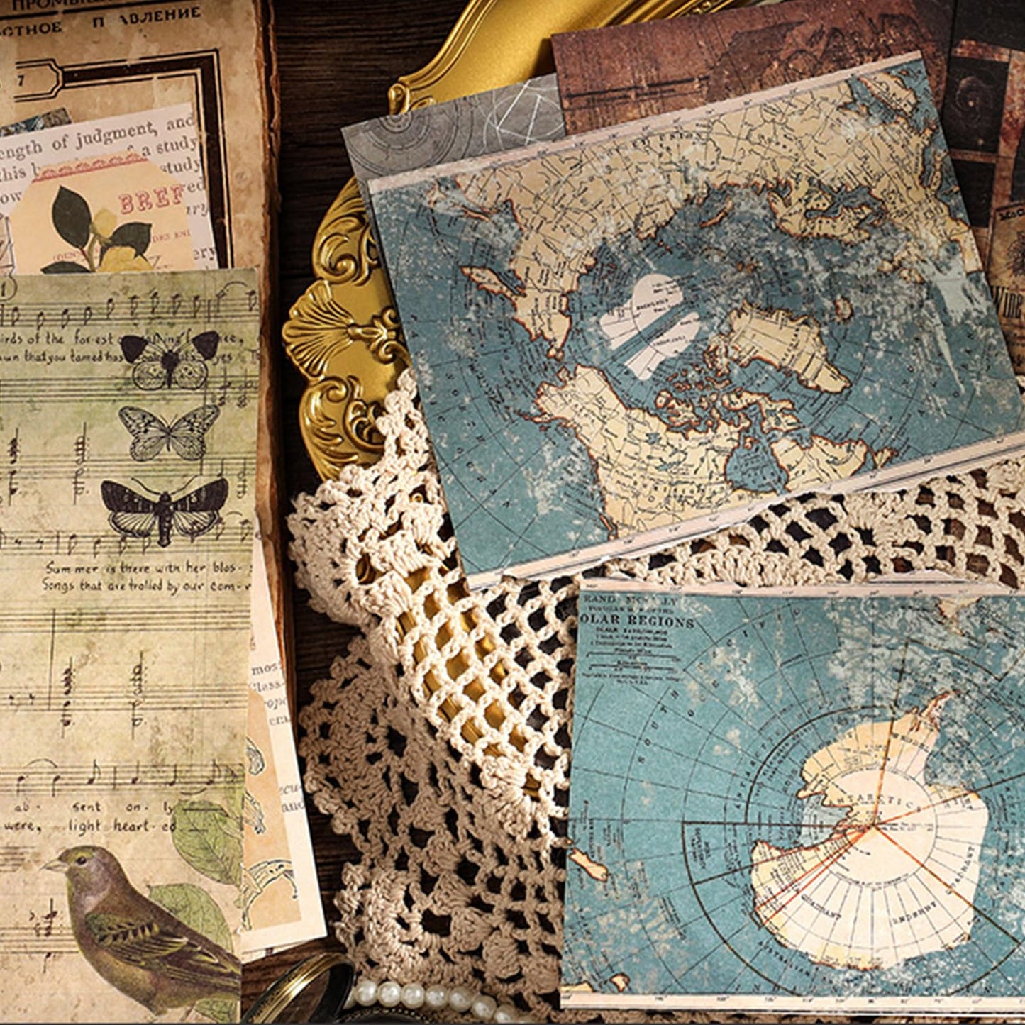 Prstincol Vintage Aesthetic Washi Stickers and Papers for Scrapbooking, Ephemera