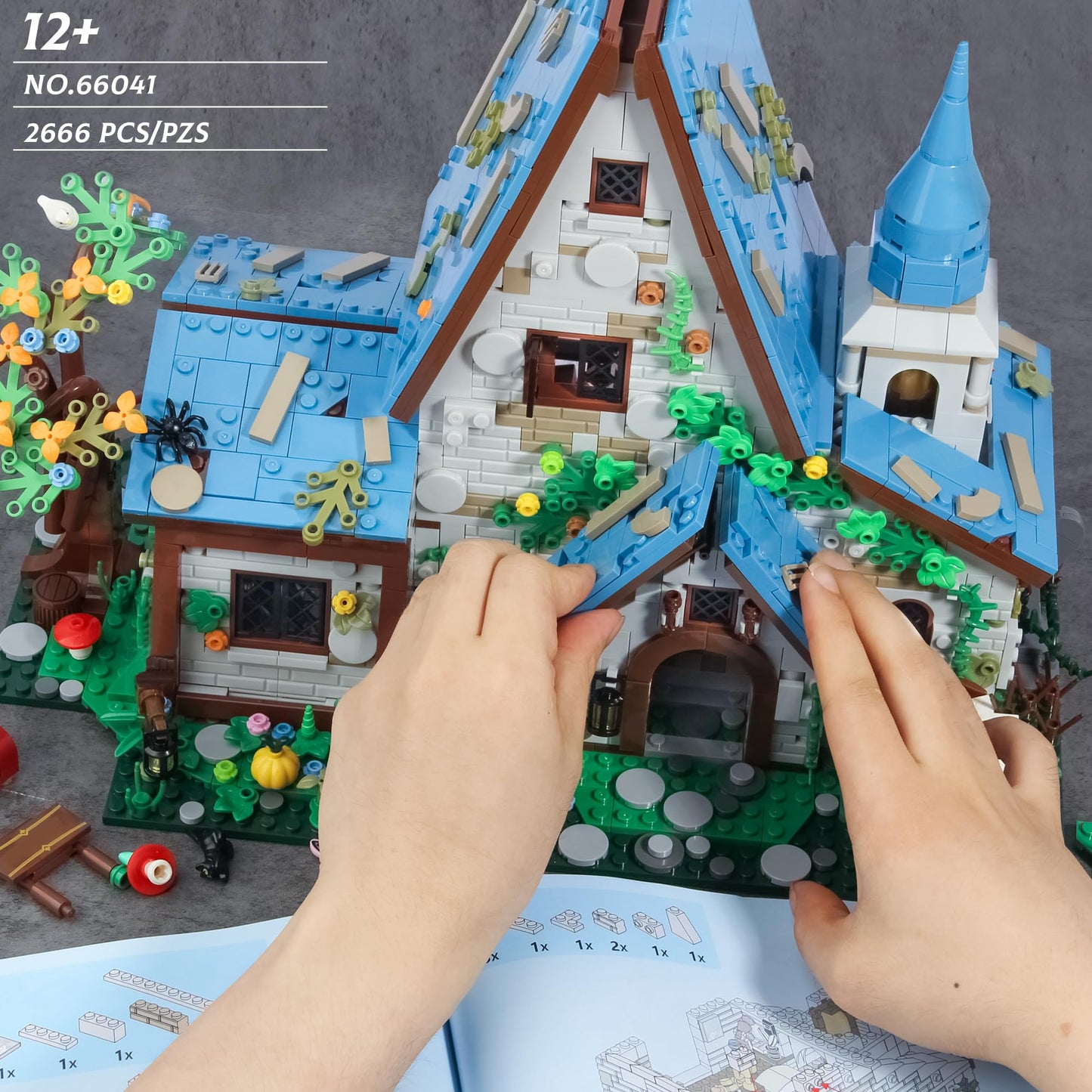 FliCineCrt Magic Stone House Building Block Set for Girl 8-12, Creator Architecture House Building Kit, Model House Toy for Kids, Gift Idea for Boys and Girls Aged 9 and Up, 2666Pcs