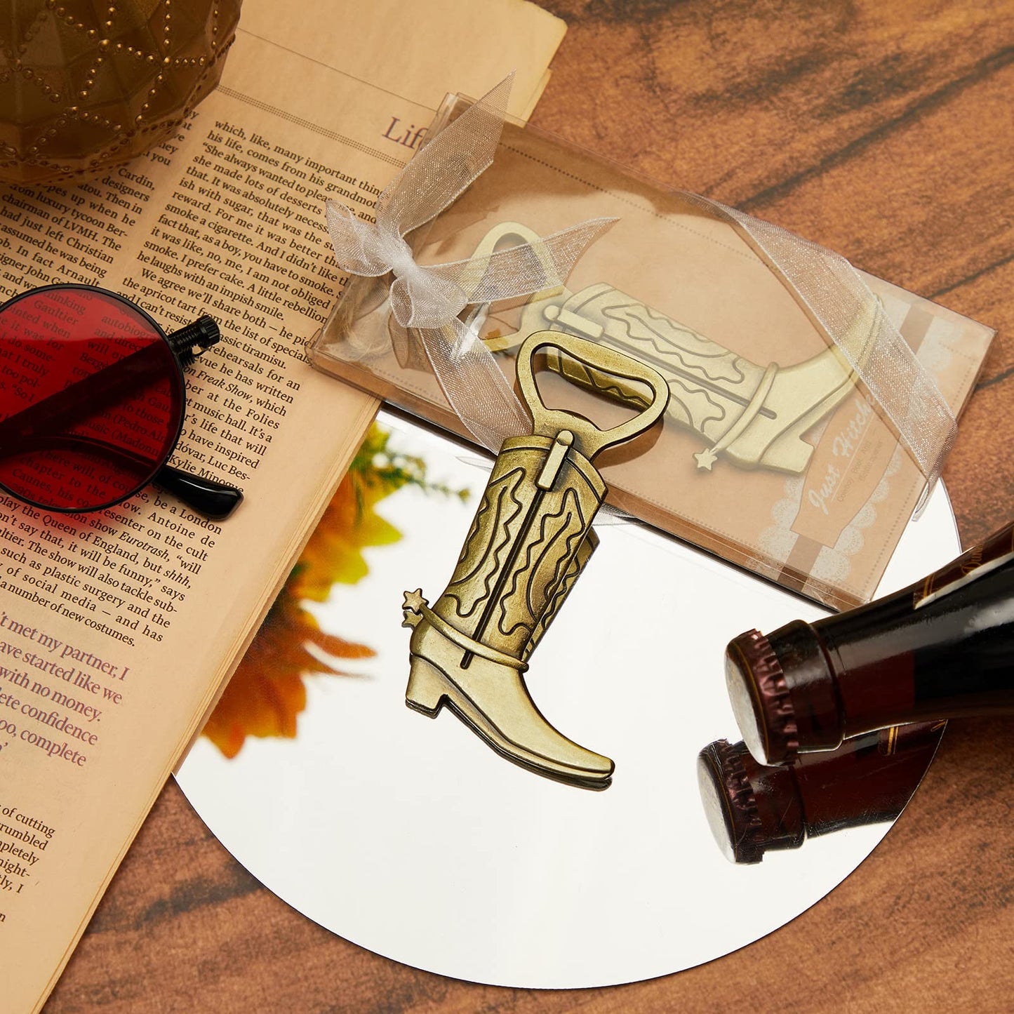 36 Pieces Cowboy Boot Bottle Openers Baby Shower Bottle Opener Favors for Guest Bridal Shower Party Bottle Opener Gifts for Baby Shower Wedding Birthday Party Favor Decoration Supplies (Bronze)