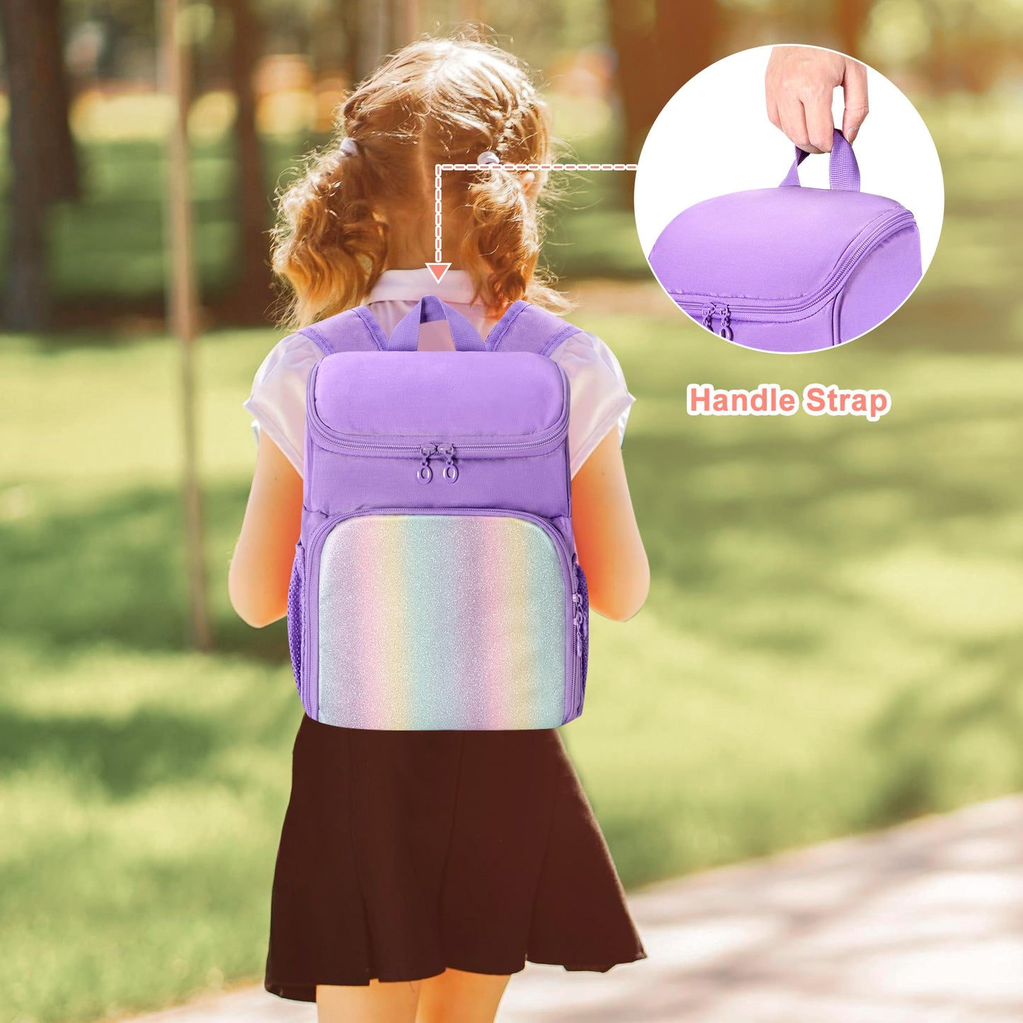 Carrying Backpack Compatible with Toniebox, Travel Bag for Audio Player Starter Set, Accessories Storage for Charger Headphone, 3 Clear Pockets for Figures Display, Purple (Bag Only) Patented Design