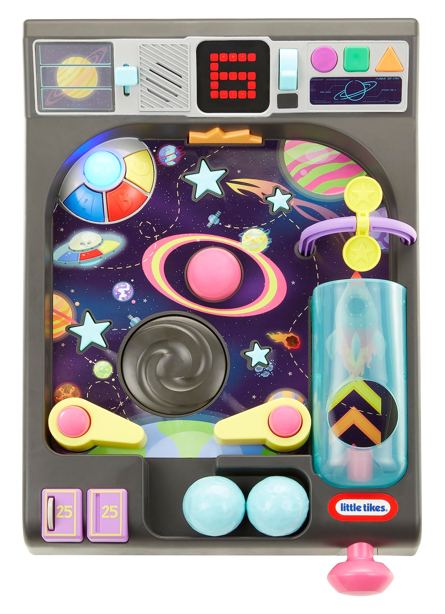 Little Tikes Old School My First Pinball Activity Table, Letters, Numbers, Planets, Counting, Sounds, Learning, Lights, Retro, Preschool Toy for Toddlers Girls Boys Ages 12 Months, 1-2 Years
