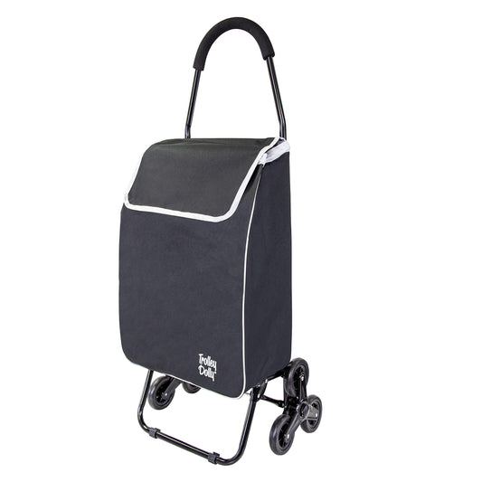 dbest Products Trolley Dolly Sport Stair Climber – Foldable Grocery Cart on Wheels – Multi Use Rolling Cart with Removable Bag, Hand Truck Dolly Function, and Stair Climbing Wheels, Black