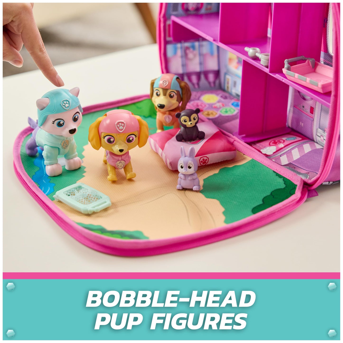 PAW Patrol Skye's World Pupcation Rescue Set with Skye, Everest & Liberty Bobble Head Toy Figures & RV Camper, Kids Toys for Boys & Girls Ages 3 & Up