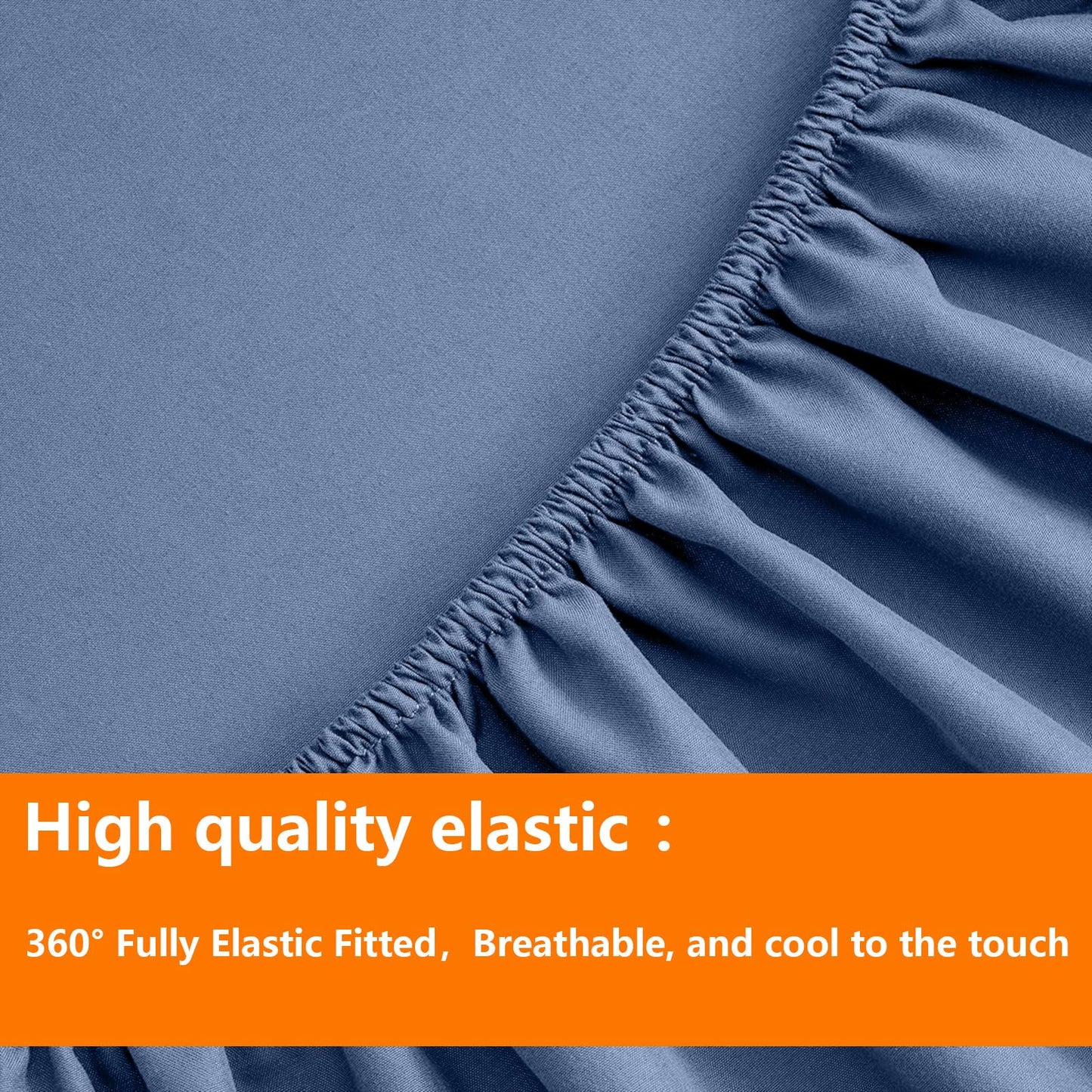 TAIMIT Slate Blue Twin Size Comforter Set - 5 Pieces, Bed in a Bag Bedding Sets with All Season Soft Quilted Warm Fluffy Reversible Comforter,Flat Sheet,Fitted Sheet,1 Pillow Shams,1 Pillowcases