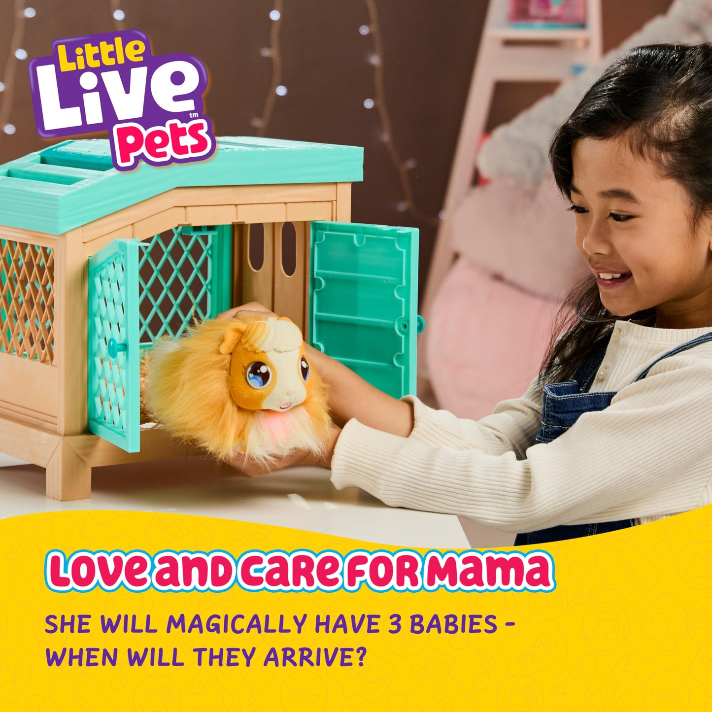 Little Live Pets - Mama Surprise | Soft, Interactive Mama Guinea Pig and her Hutch, and her 3 Surprise Babies. 20+ Sounds & Reactions. Batteries Included. for Kids Ages 4+.