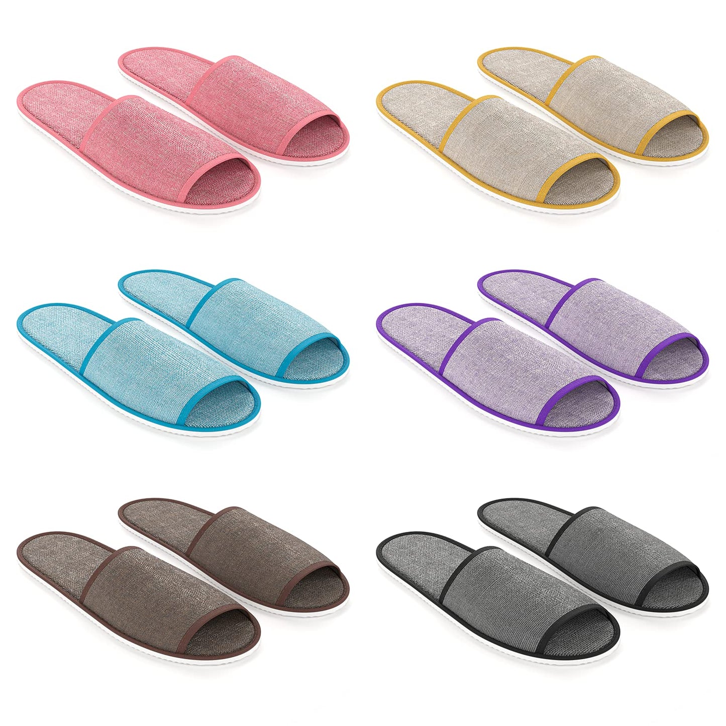Maeline Bulk 36 Pairs Disposable House Slippers for Family, Guests - Slip-on Open Toe Indoor Home Spa Hotels Office Slipper for Women, Men