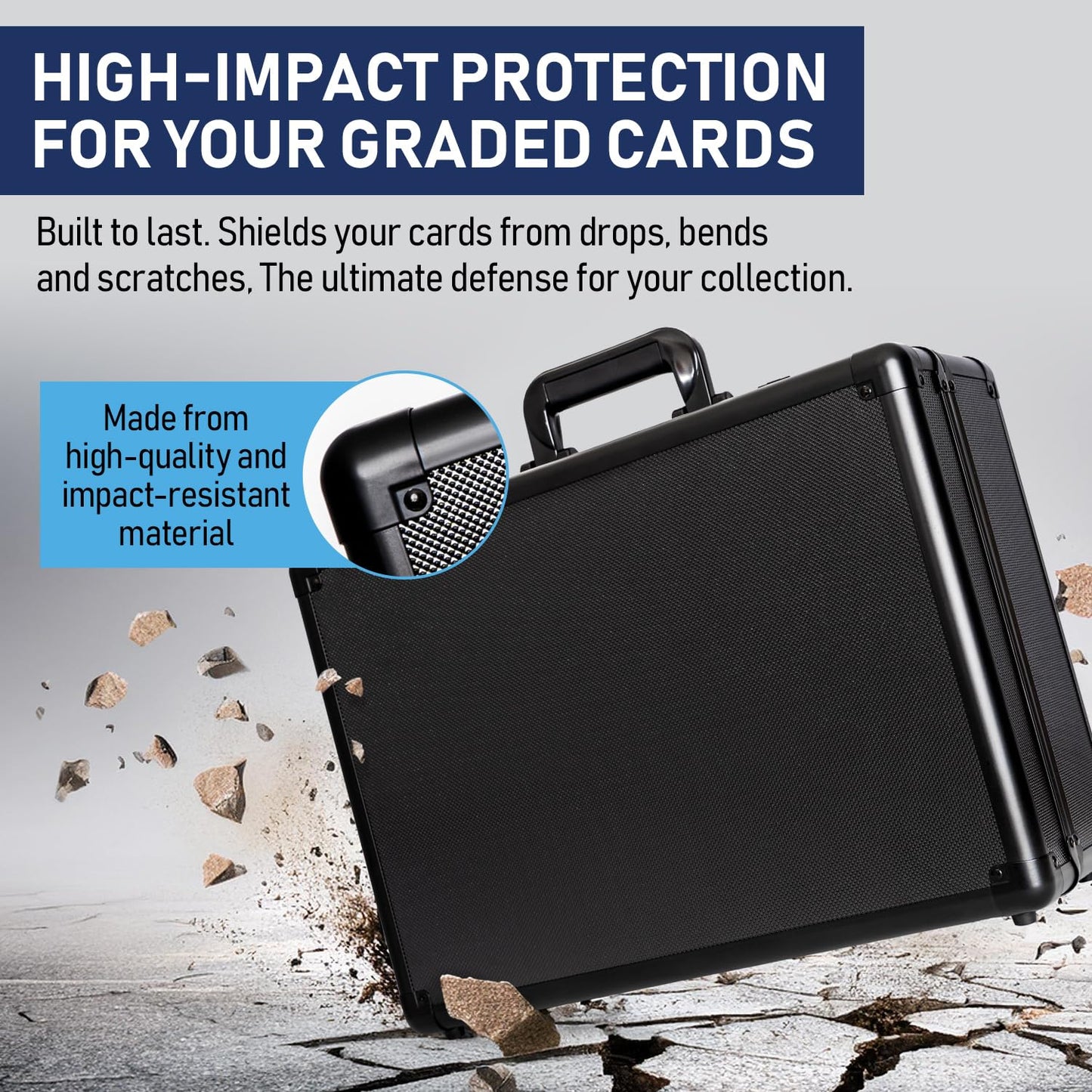 Premium Black 4 Row PSA Slab Case For Graded Cards | Graded Card Case Storage Box, Sports Card Cases, Baseball & Football Cards Cases, TCG Collector Slab Box Holder For PSA, BGS, SGC & More.