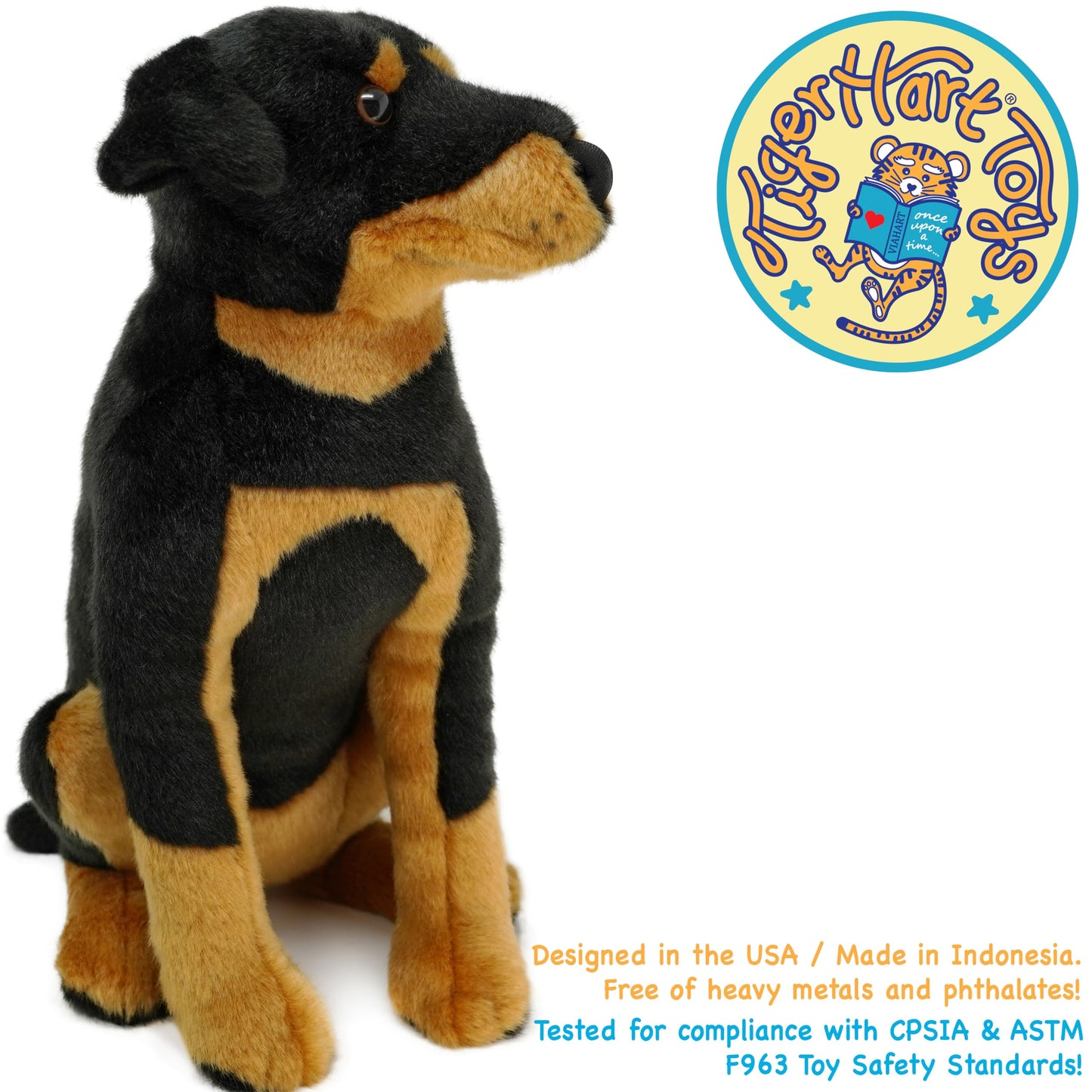 Ronin The Rottweiler | 14 Inch Stuffed Animal Plush | by TigerHart Toys