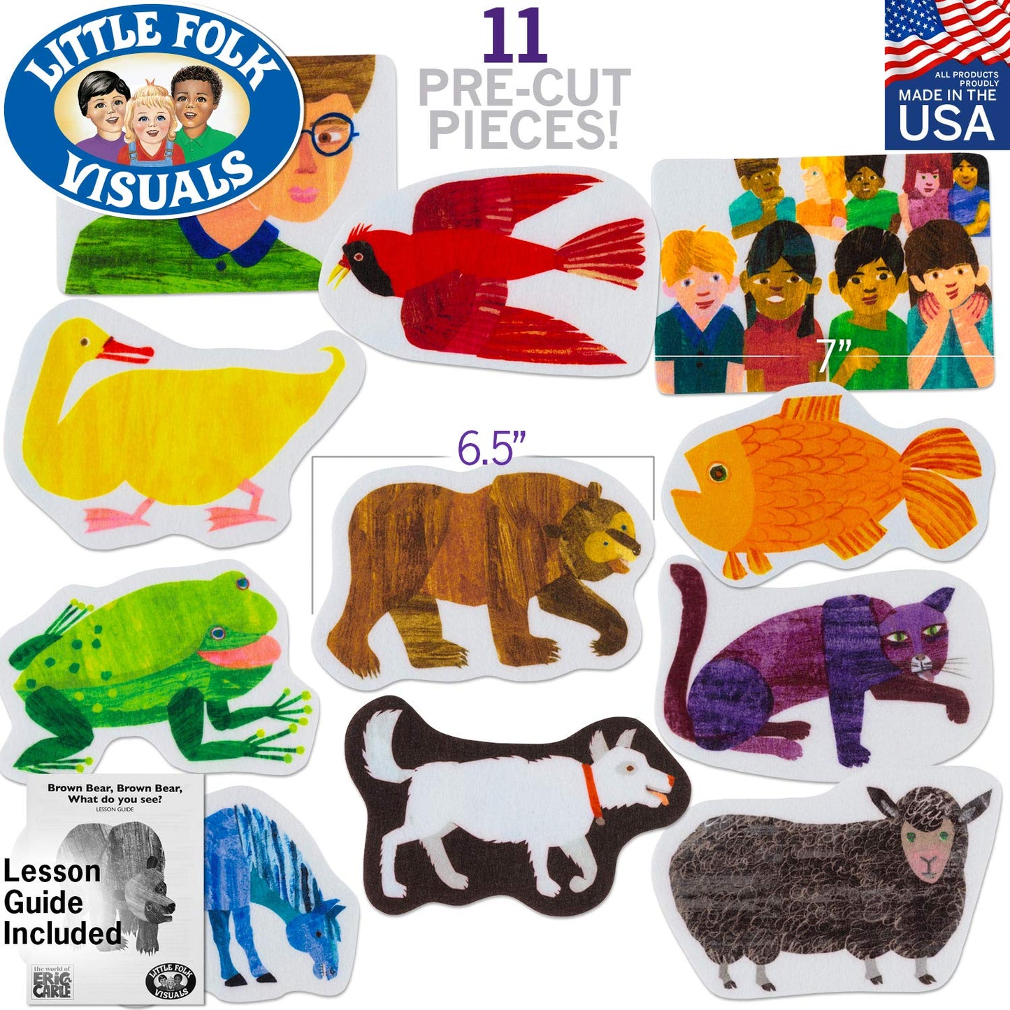 Little Folk Visuals LFF-229 Brown Bear Felt Figures for Flannel Board Stories
