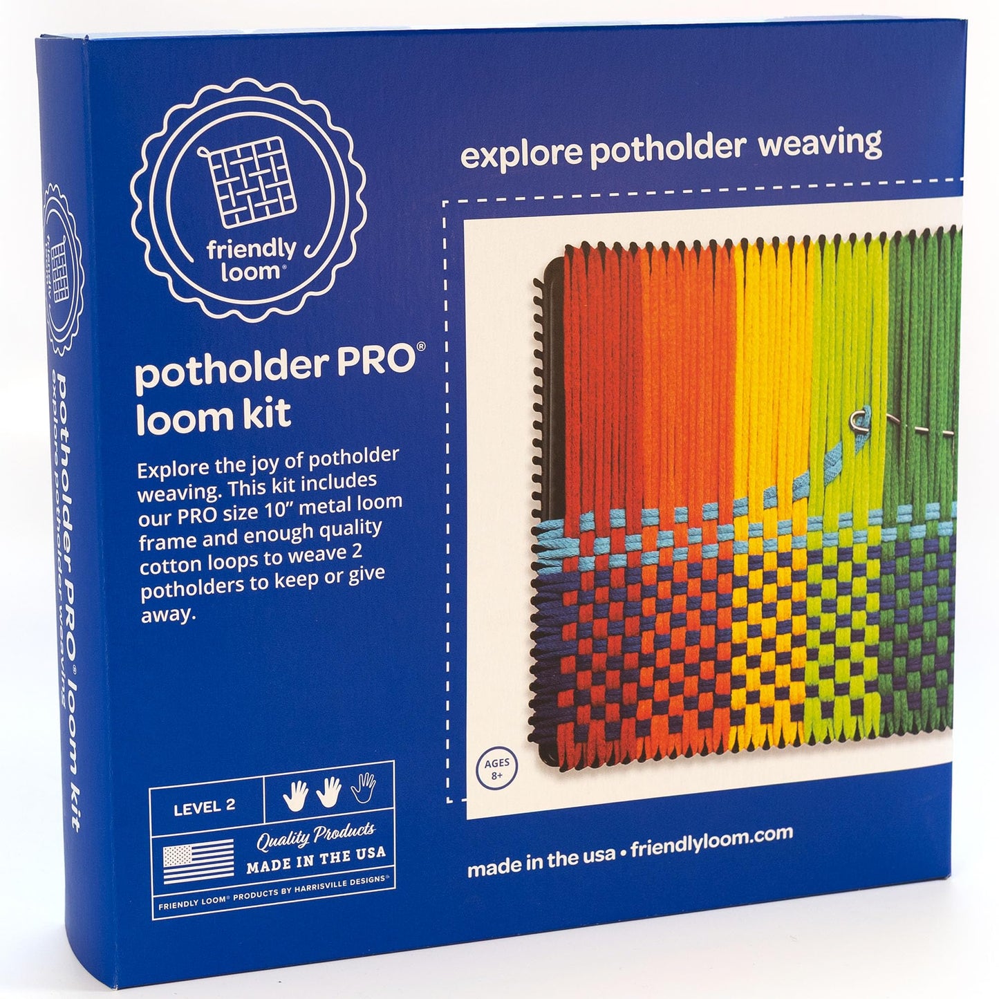 Harrisville Designs 10" Potholder (PRO Size) Loom Kit, Makes 2 Potholders