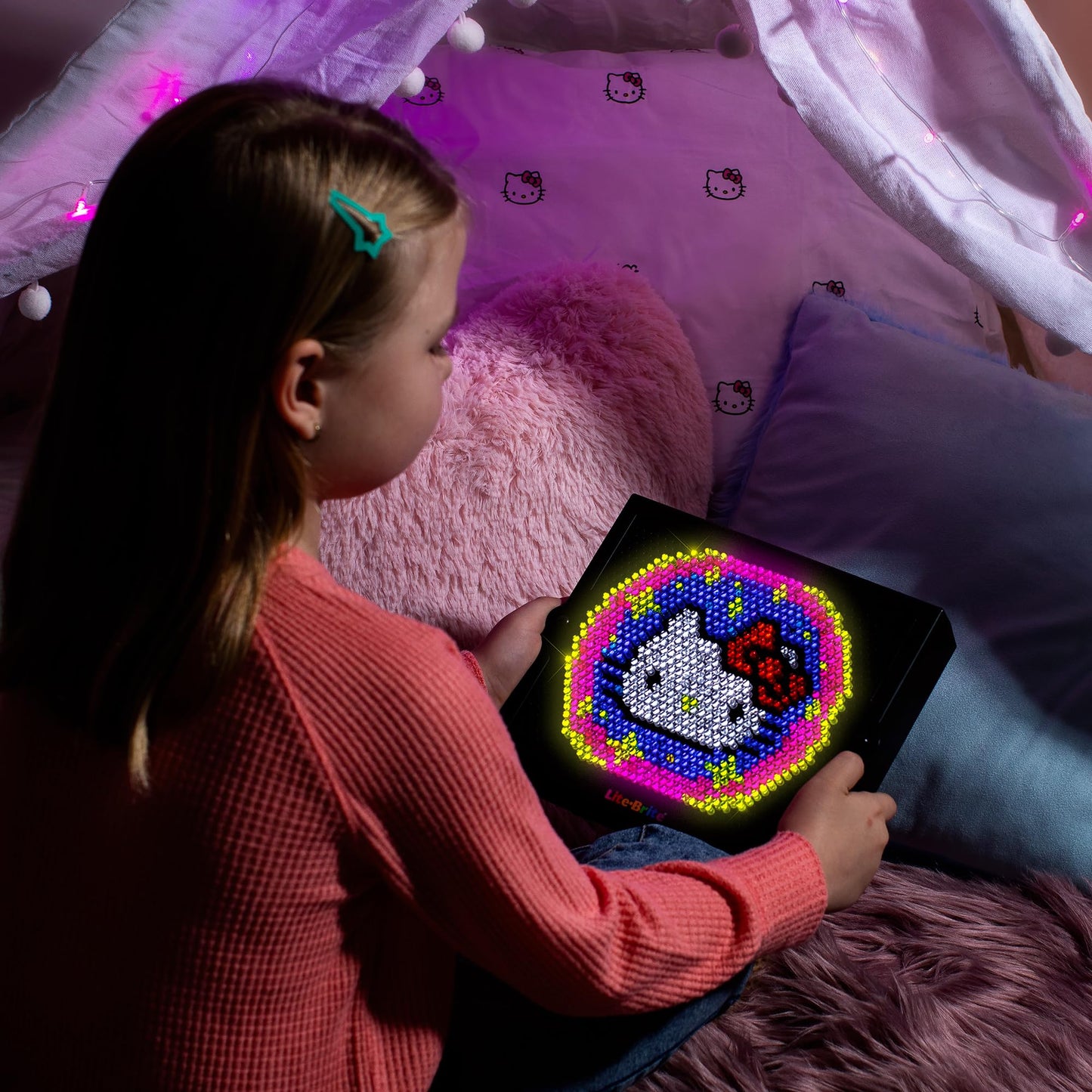 Lite-Brite Super Bright HD, Hello Kitty Edition - Create Art with Light, Enhances Creativity, Gift for Girls and Boys Ages 6+