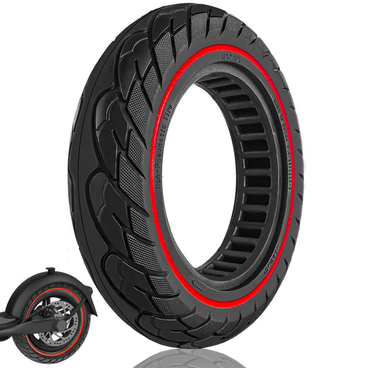 Felixstory 10x2/54-152 Solid Tire, 10x2.125 Tubeless Tires Fit for Swagtron SG-5, VOLPAM SP01/SPT7, Gotrax GXL V2, Ninebot F25/ D40X/ D18W/ D28U, Replacement for 50/75-6.1, 10x2 Original Tire, Red