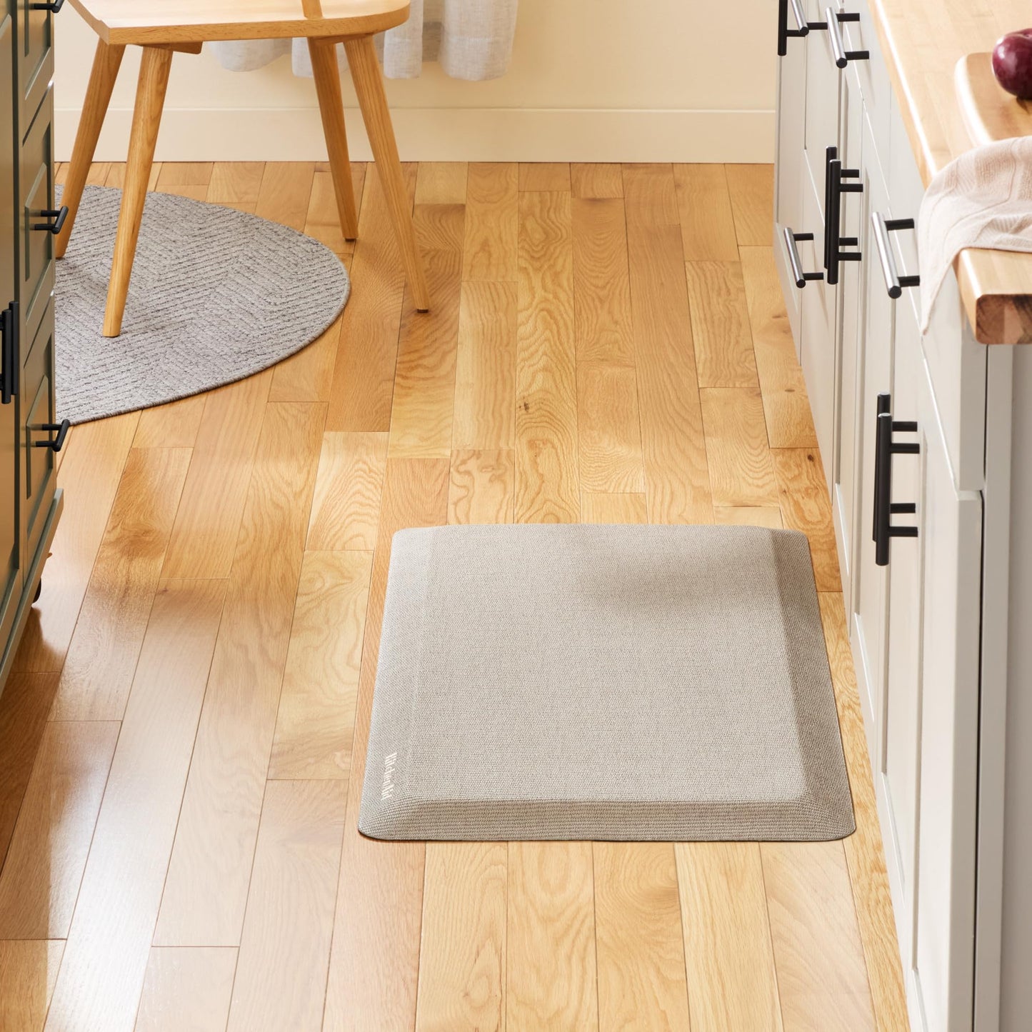 KitchenAid Gourmet Series Kitchen Comfort Gel Mat, Solid Basketweave, Milkshake Tan, 20"x39"