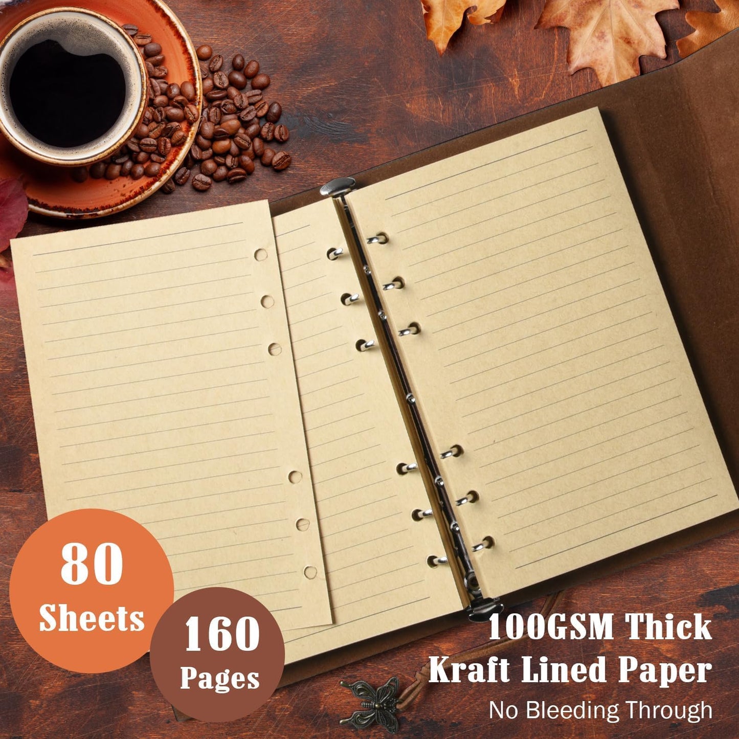 10 Pack PU Leather Journal Notebook, Refillable Journal Bulk, Vintage Travel Journals for Writing, Gift Diary Journal for Women, Men, Girls, 100GSM Lined Paper, Each 160 Pages & 2 Pockets (A6, 5"x7" )