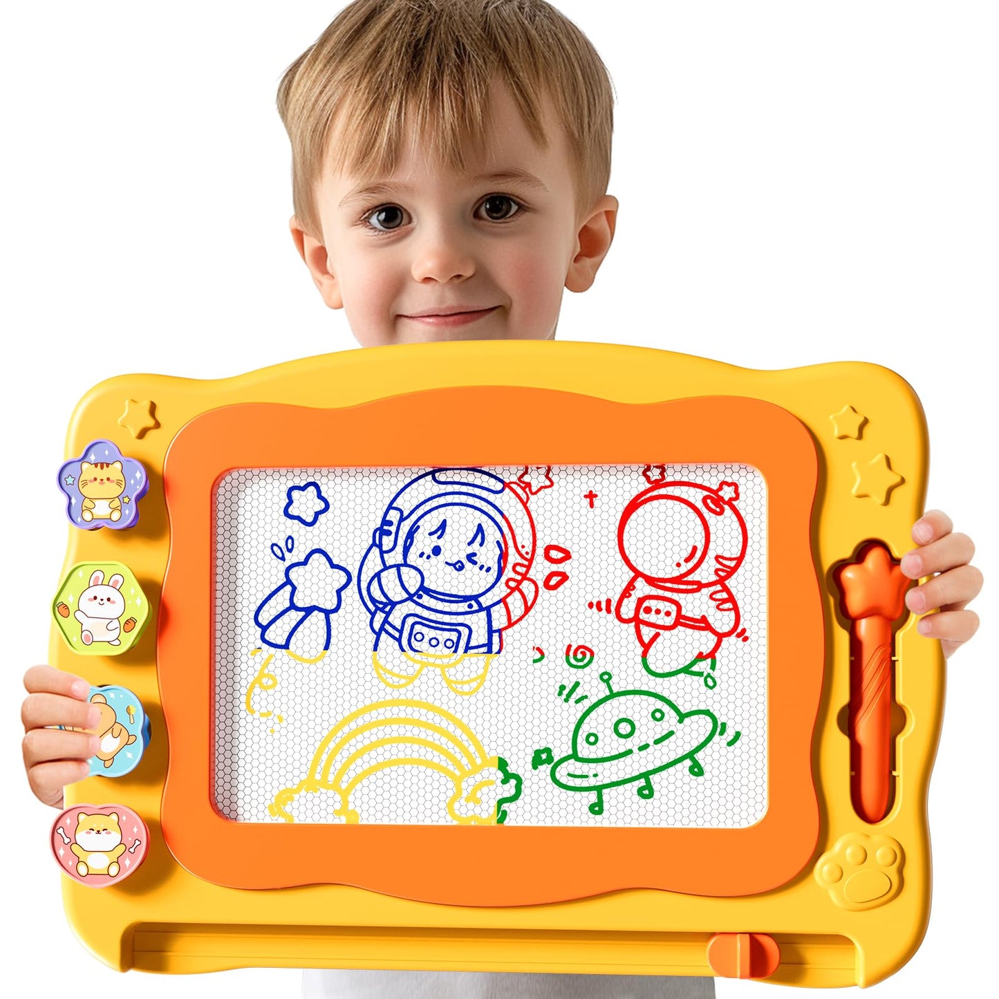 Large Magnetic Dot Board for Kids, Magnetic Drawing Board for Toddlers, Magnetic Dots Art with Magnetic Pen, Montessori Kindergarten Educational Travel Toys, Kids Boys Girls 2 3 4 5 6 7 Years Old