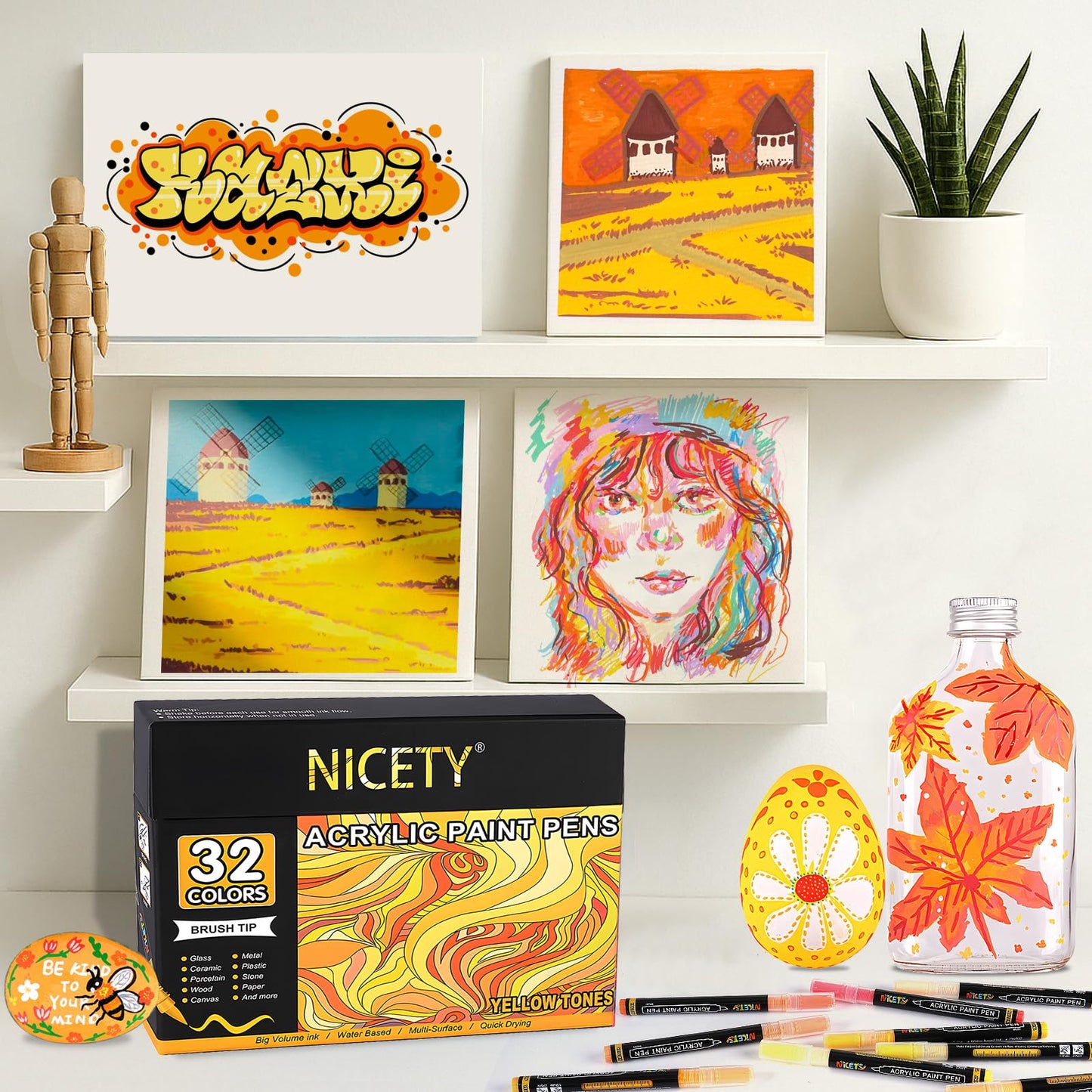 NICETY 32 acrylic markers (Yellow)