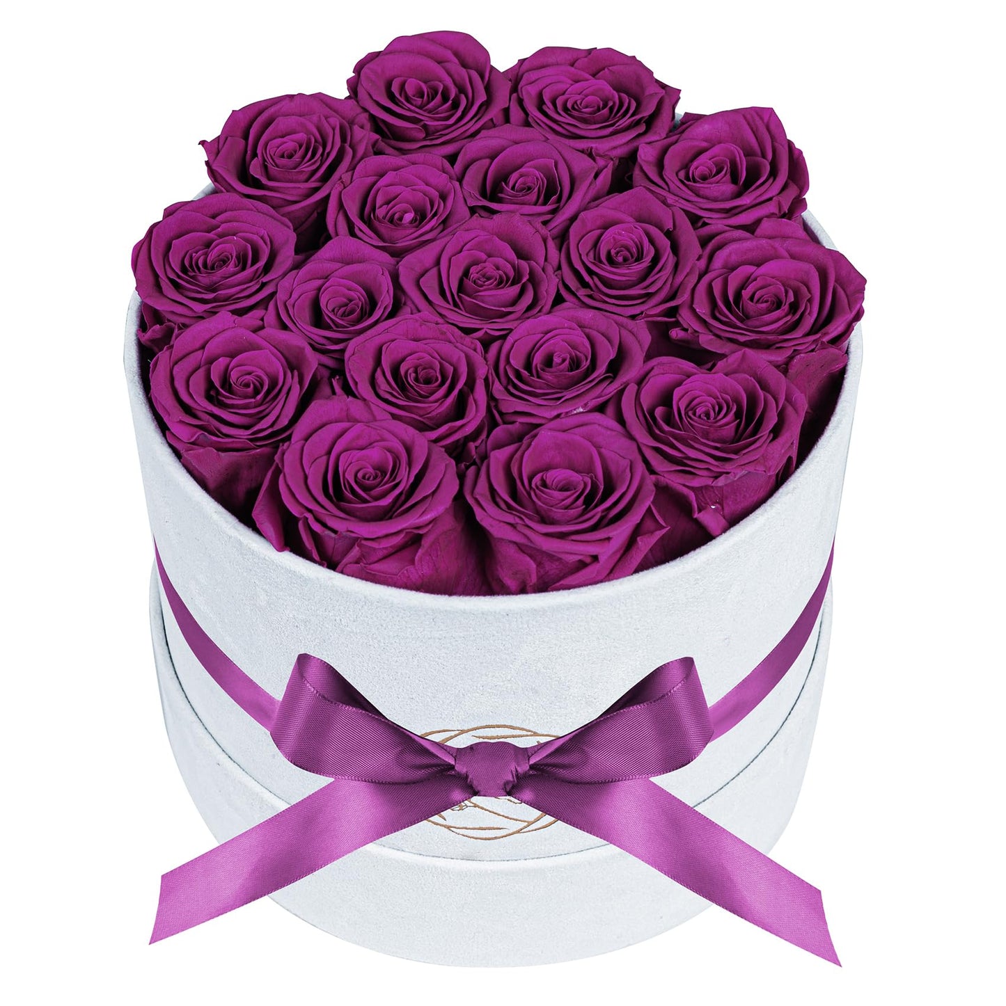 Prifroti 17 Flowers in a Luxury Suede Box, Birthday Gifts for Women, Preserved Flowers, Mothers Day Roses Gift for Mom, Bossy Pink