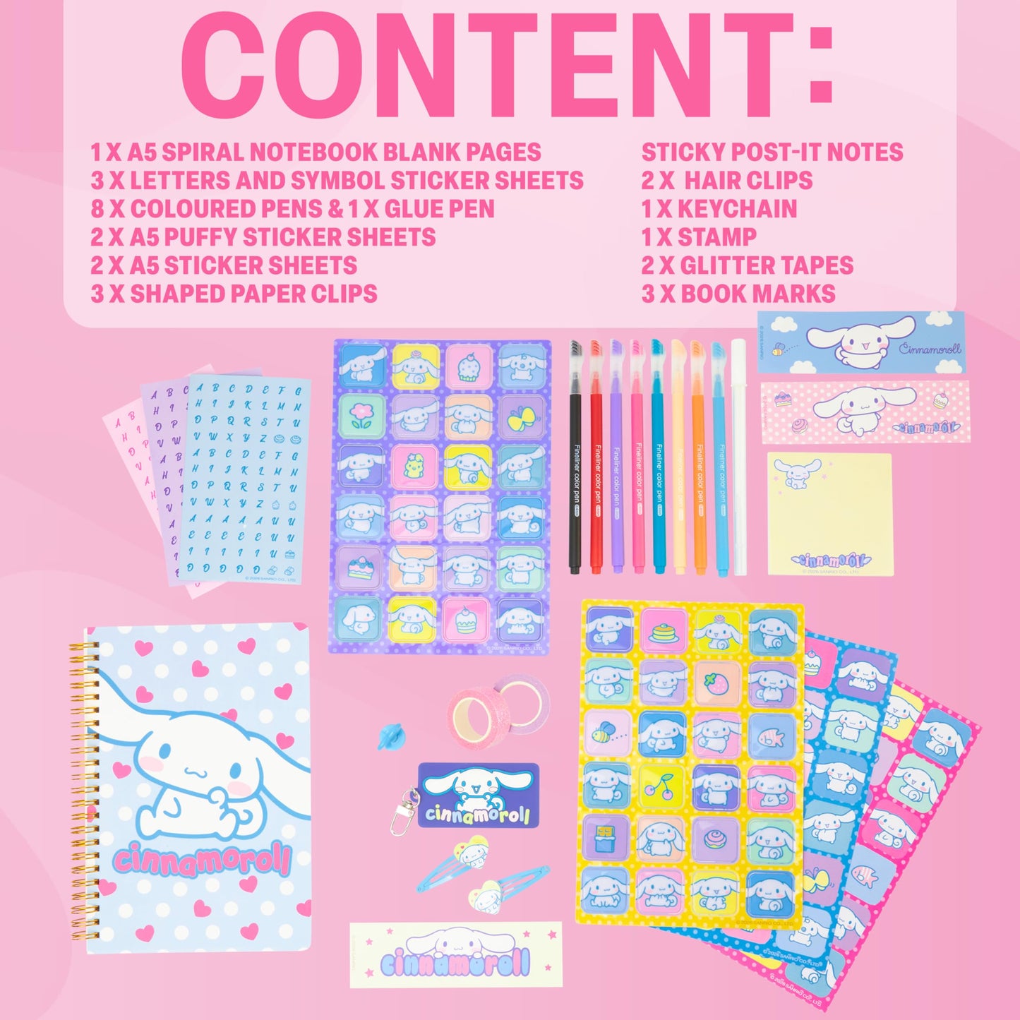 Hello Kitty Cinnamoroll Notebook (Blue Cinnamoroll)
