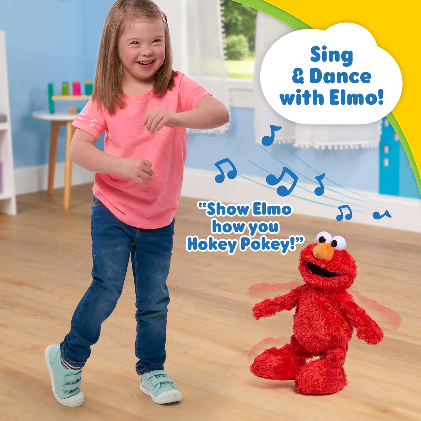 Sesame Street Hokey Pokey Elmo Interactive Toy with Music and Motion, 14-inch Bilingual Plush, Pretend Play, Kids Toys for Ages 18 Month, Gifts and Presents