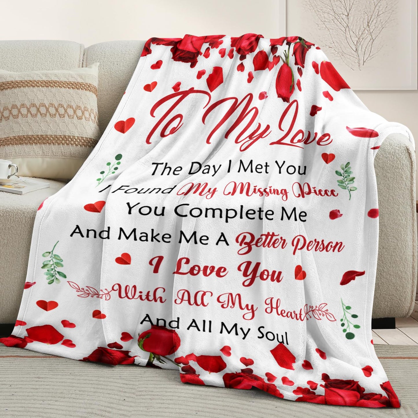 Romantic Gift for Her Wife Girlfriend - To My Love Blanket - Anniversary Birthday Gifts for Women - I Love You Gift for Her - Wife Girlfriend Birthday Gift Ideas - Christmas Valentines Day - 60"x 80"