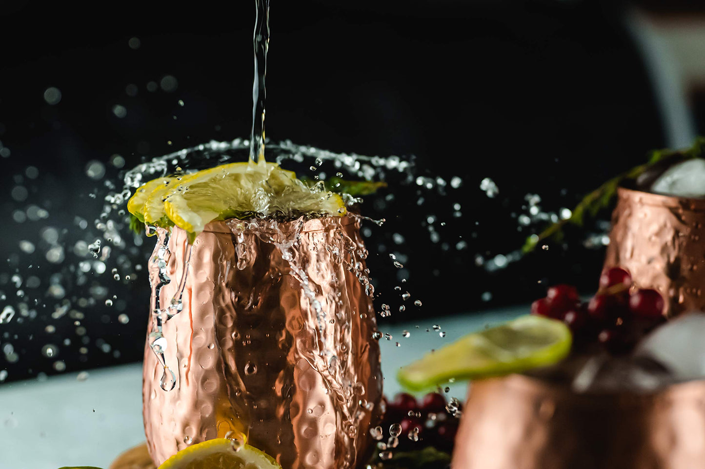 Kosdeg Copper Cups - 16 Oz Set of 4 - Unique Way to Enjoy Wine - Perfect Pure Tumbler for Water - Better Than Glasses or Plastic - Moscow Mule Cup for Drinking
