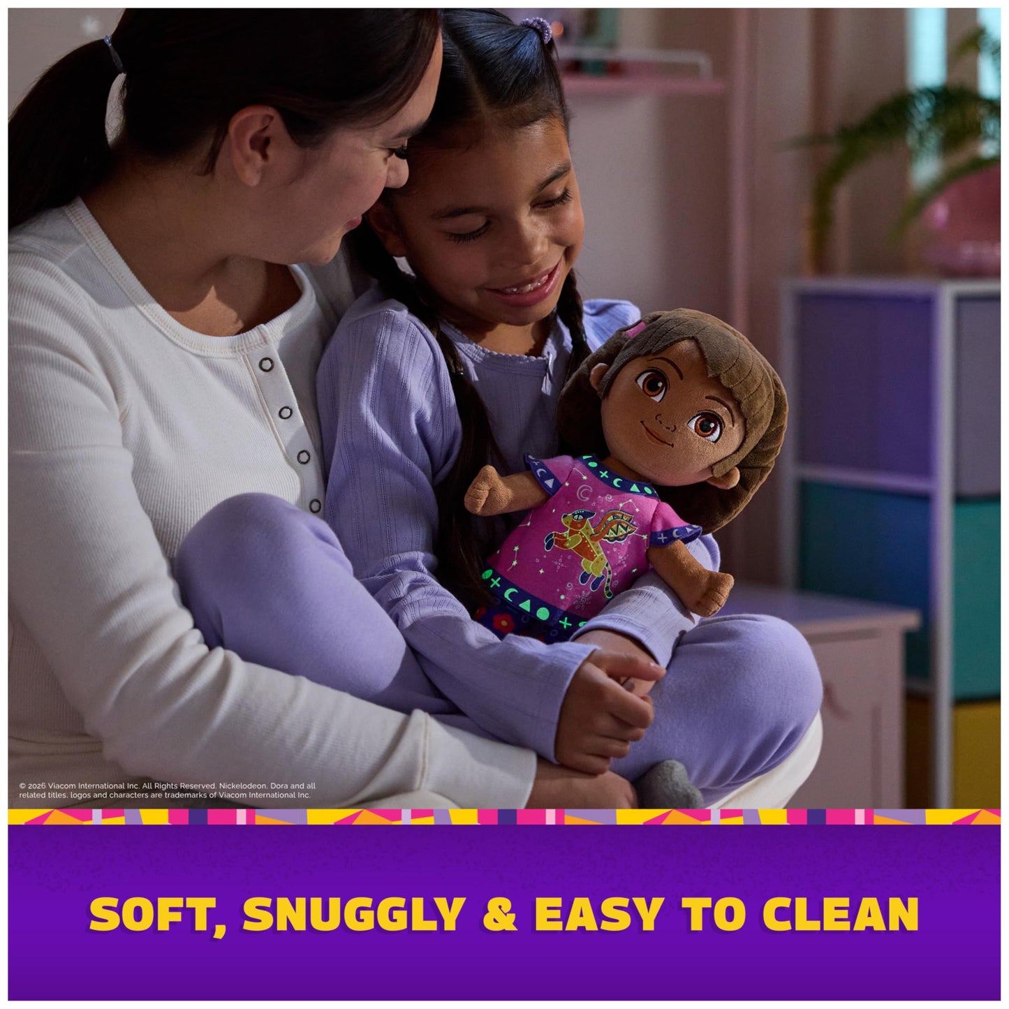 Nickelodeon Dora Official Bedtime Dora Plush Toy, Educational Toys, Glow-in-The-Dark Plush Doll, Sensory Toy for Ages 3 and Up, 13”