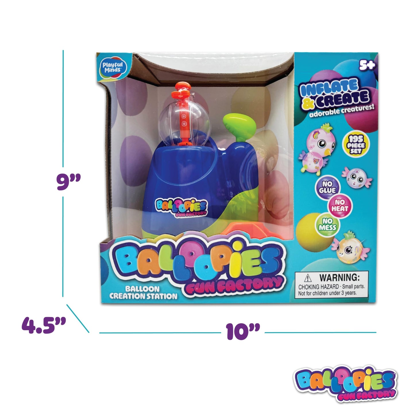 Balloopies Balloon Creation Station DIY Balloon Toy with Air Pump, 88 Piece Arts and Crafts Kit for Kids, Inflate and Decorate Balloon Animals and Creatures, Stickers and Accessories Included, Ages 5+