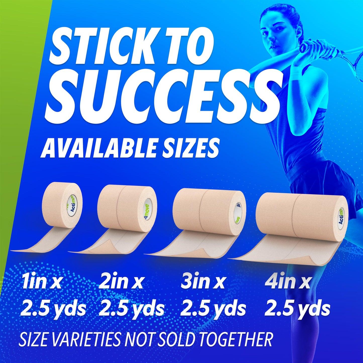 ELASTIKON by Actimove Soft Cotton Elastic Tape, Provides Mid-Level Compression and Support for Sprains, Strains, Muscle Injuries, Strong Adhesion - 4 in x 2.5 yd, 6 Rolls