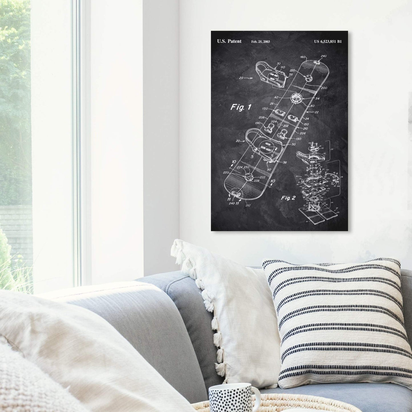 Wynwood Studio Sports and Teams Wall Art Canvas Prints 'Snowboard 2003 Chalkboard' Home Décor, 20x30