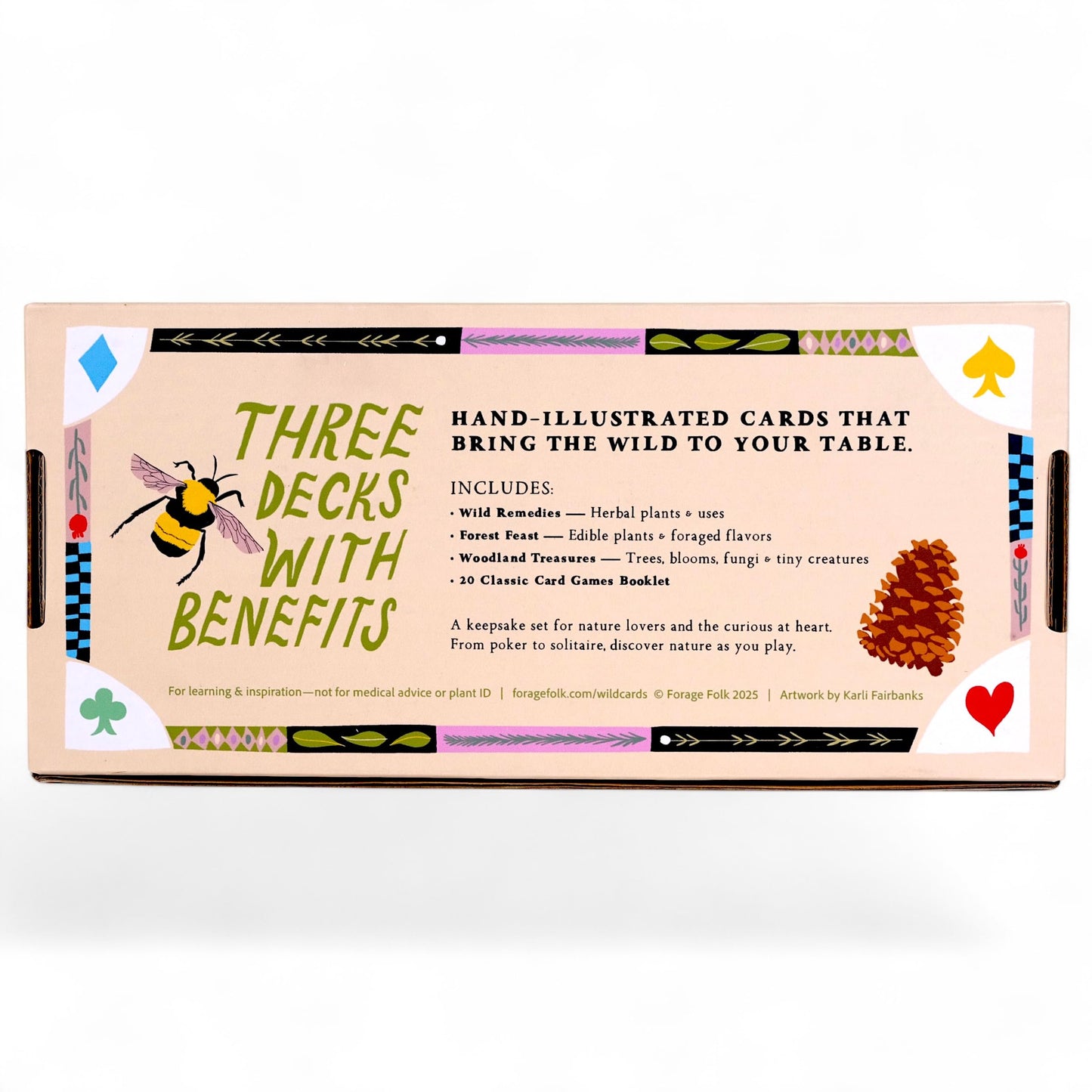 Wild Card Series Trilogy Set | 3 Botanical Playing Card Decks — Wild Remedies, Forest Feast & Woodland Treasures | Learn Nature as You Play | Hand-Illustrated | Includes 20 Classic Games Booklet