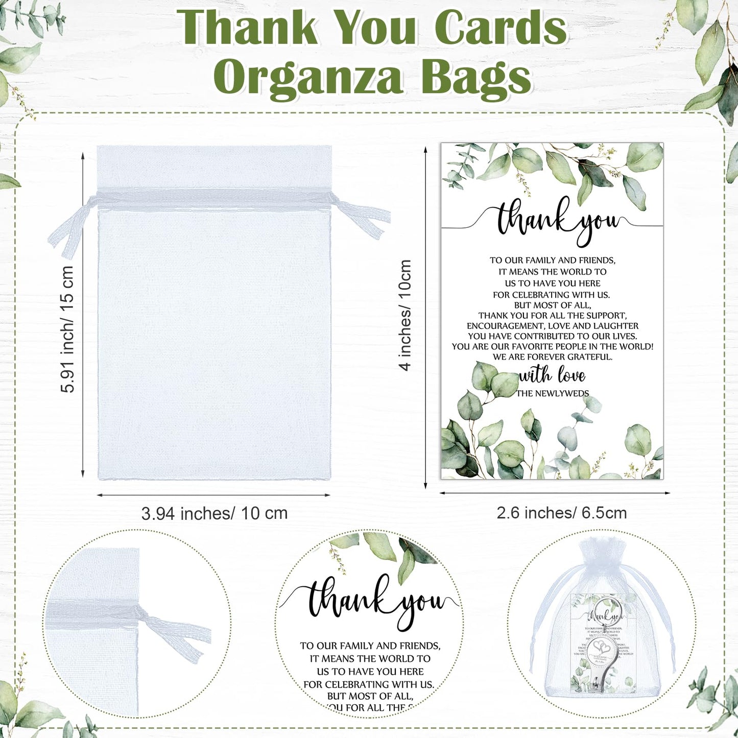 Fulmoon Wedding Multi Function Bottle Opener Nail Clipper Wedding Favors Brewery Cards White Organza Bags for Party Supplies Gift Souvenir Guests Men Women(100 Sets)