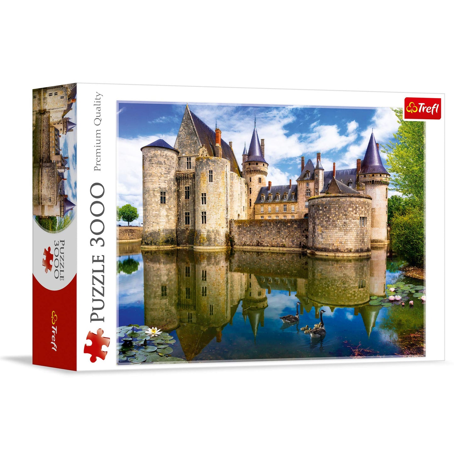 Trefl Castle in Sully-sur-Loire, France 3000 Piece Jigsaw Puzzle Red 116x85 cm Print, DIY Puzzle, Creative Fun, Classic Puzzle for Adults and Children from 15 Years Old