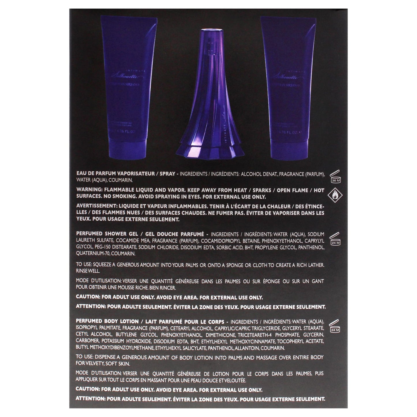 Christian Siriano Silhouette Intimate for Women - 3 Pc Gift Set 3.4oz EDP Spray, 6.76oz Body Lotion, 6.76oz Shower Gel