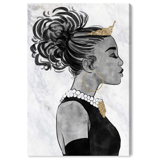 Wynwood Studio Fashion and Glam Wall Art Canvas Prints 'The Classic Look' Portraits Home Décor, 24" x 36", Black, Gold