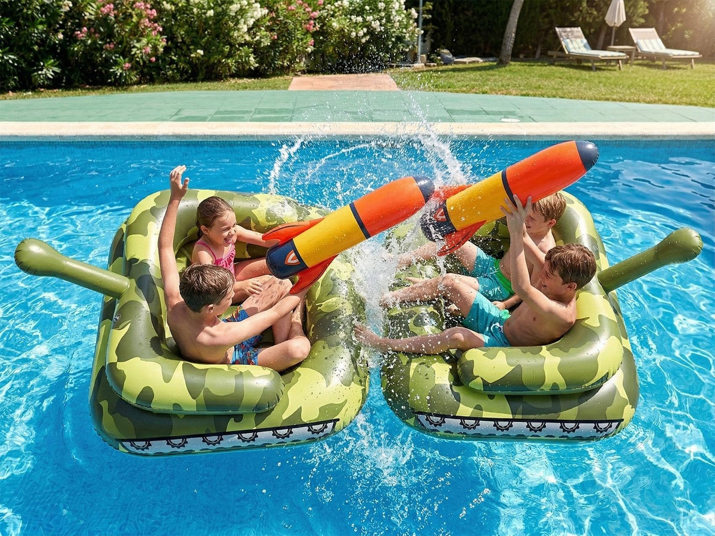 VICKEA Inflatable Tank Float for Kids and Adults, Large Water Pool Floats for Swimming Party Fun