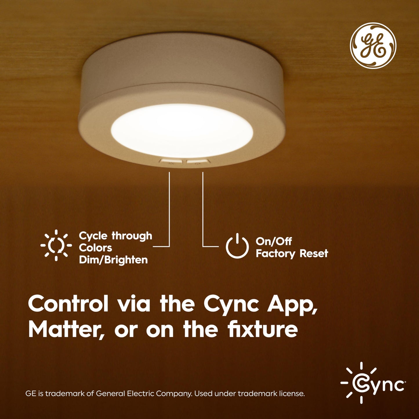 GE Cync Reveal HD+ Smart Undercabinet Puck Light Fixtures, Color Changing Undercab Puck Lights, Smart Wi-Fi Kitchen Lights, Works with Alexa and Google Home, 3-in (3 Pack)